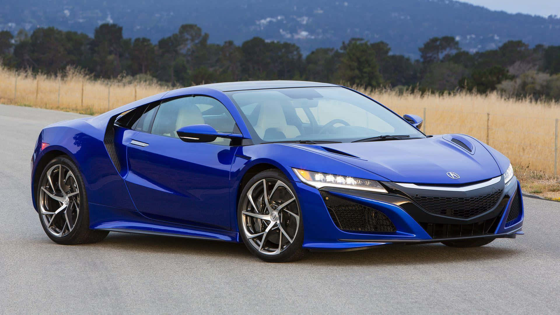 Acura NSX, vibrant blue, paved road, Full HD Desktop Wallpaper