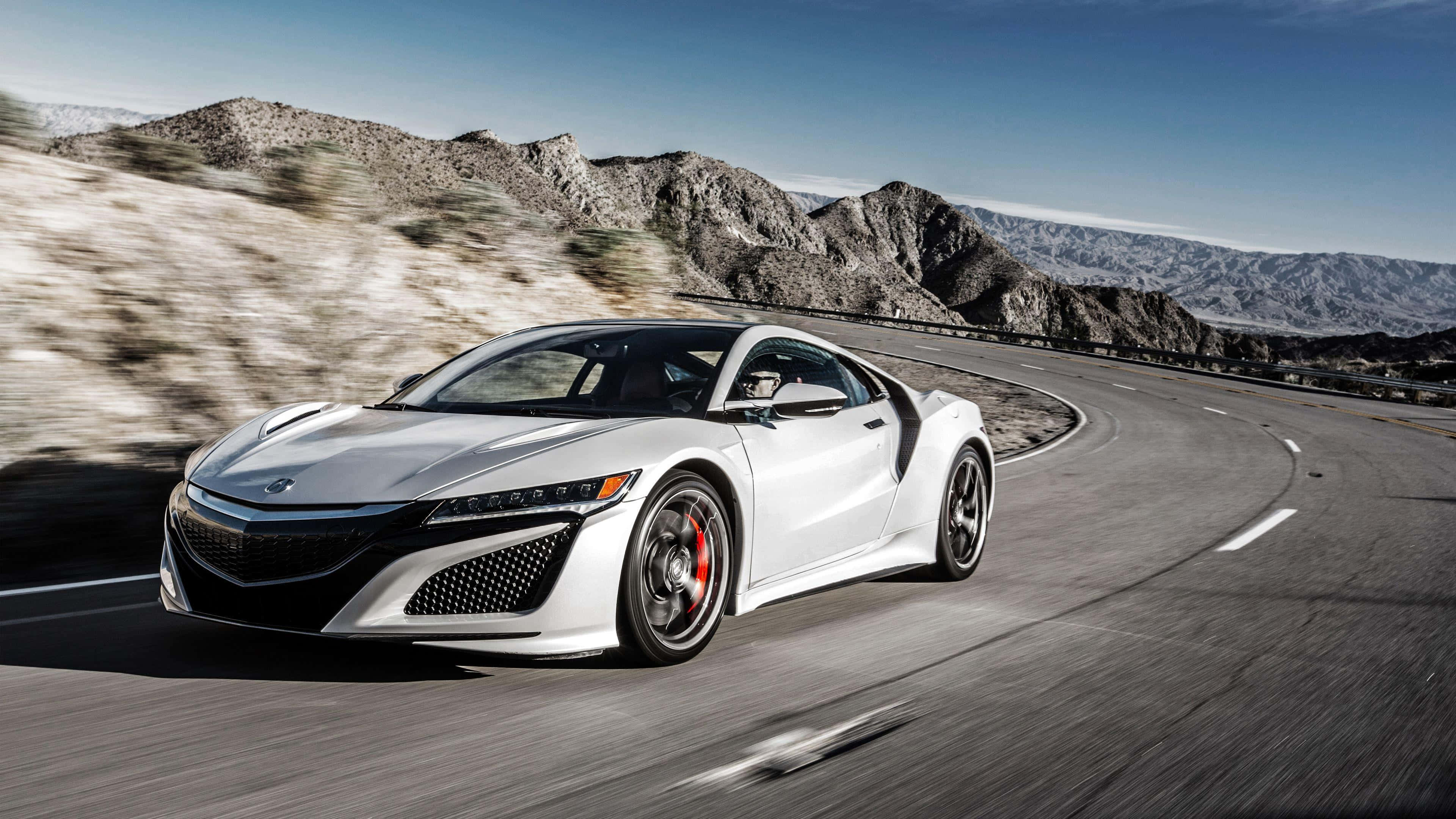 Acura NSX, white, sleek, 4K Desktop Wallpaper