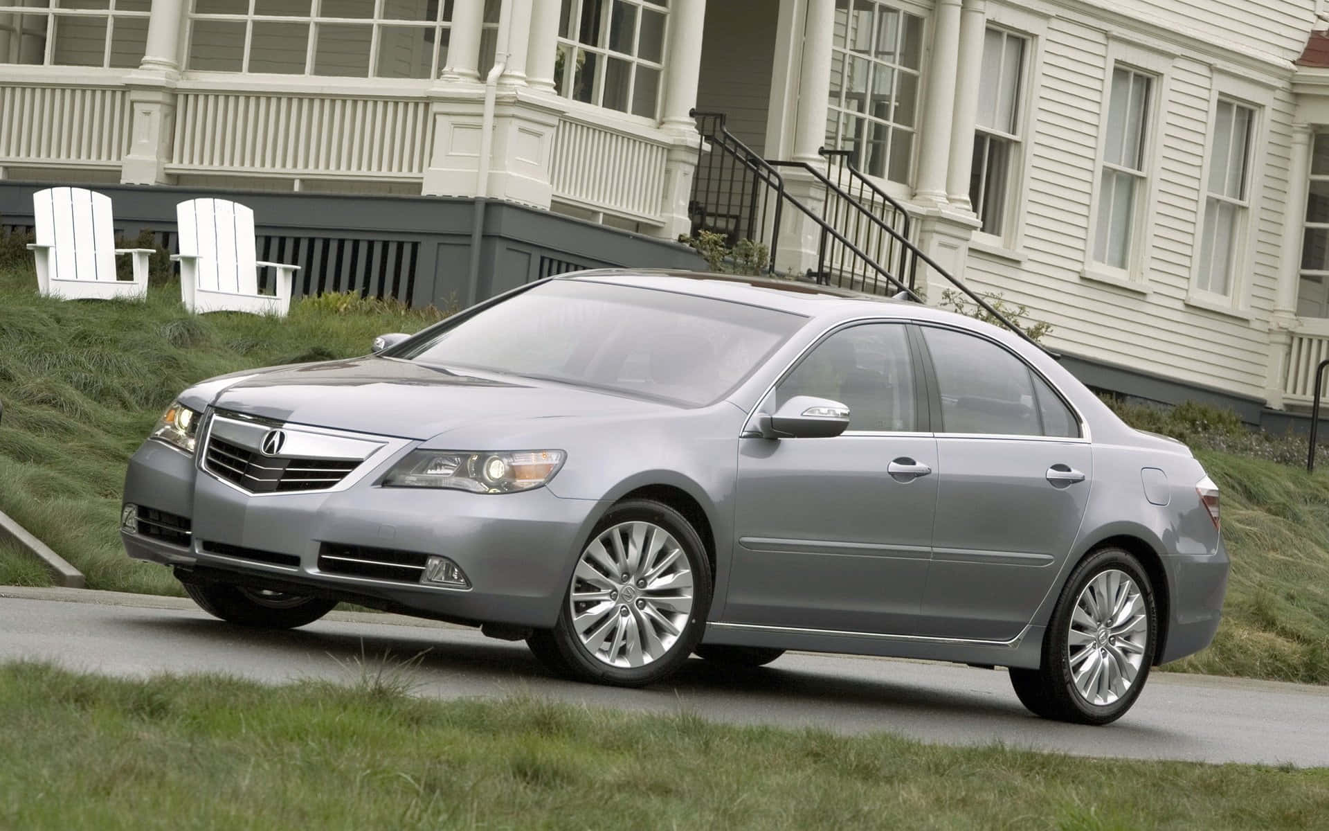 Acura RL, silver, paved road, Full HD Desktop Wallpaper