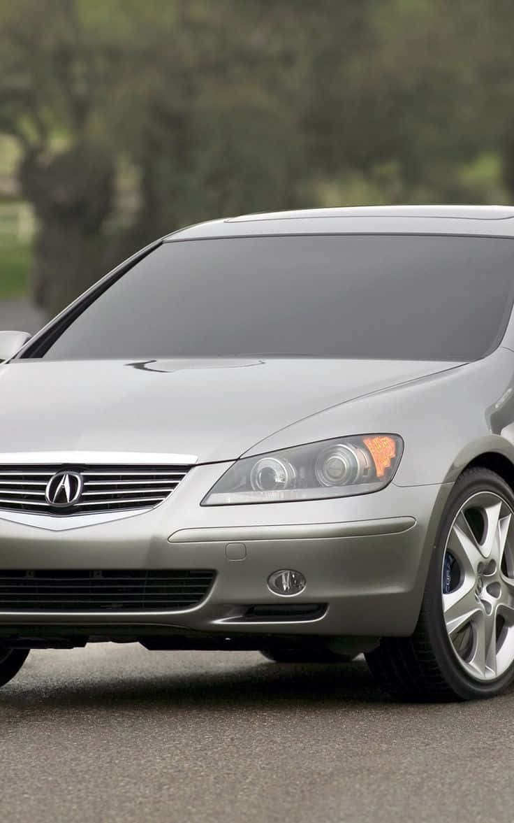 Acura RL, silver, luxury sedan, SD Phone Wallpaper