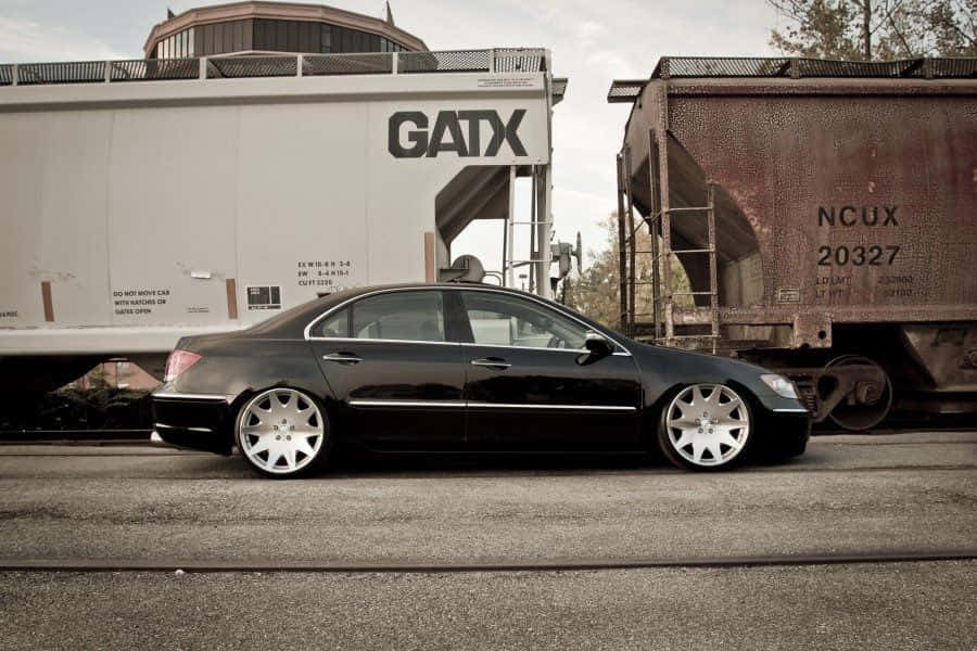 Acura RL, black sedan, silver rims, SD Desktop Wallpaper