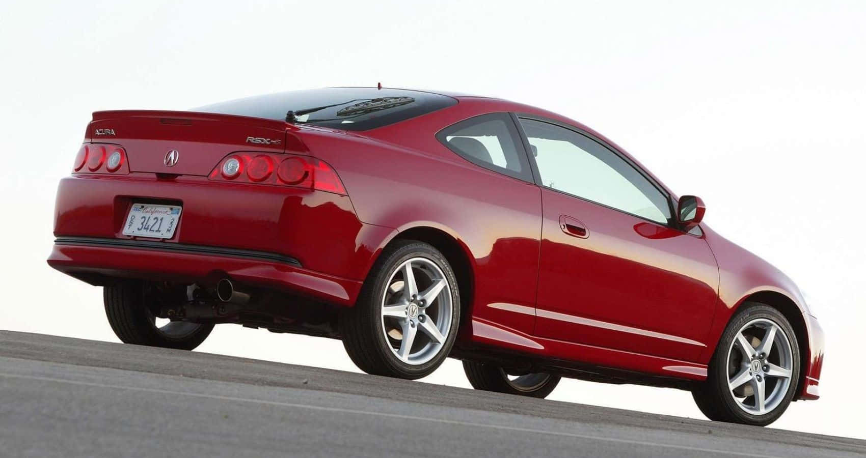 Acura RSX, glossy red, concrete surface, HD Desktop Wallpaper