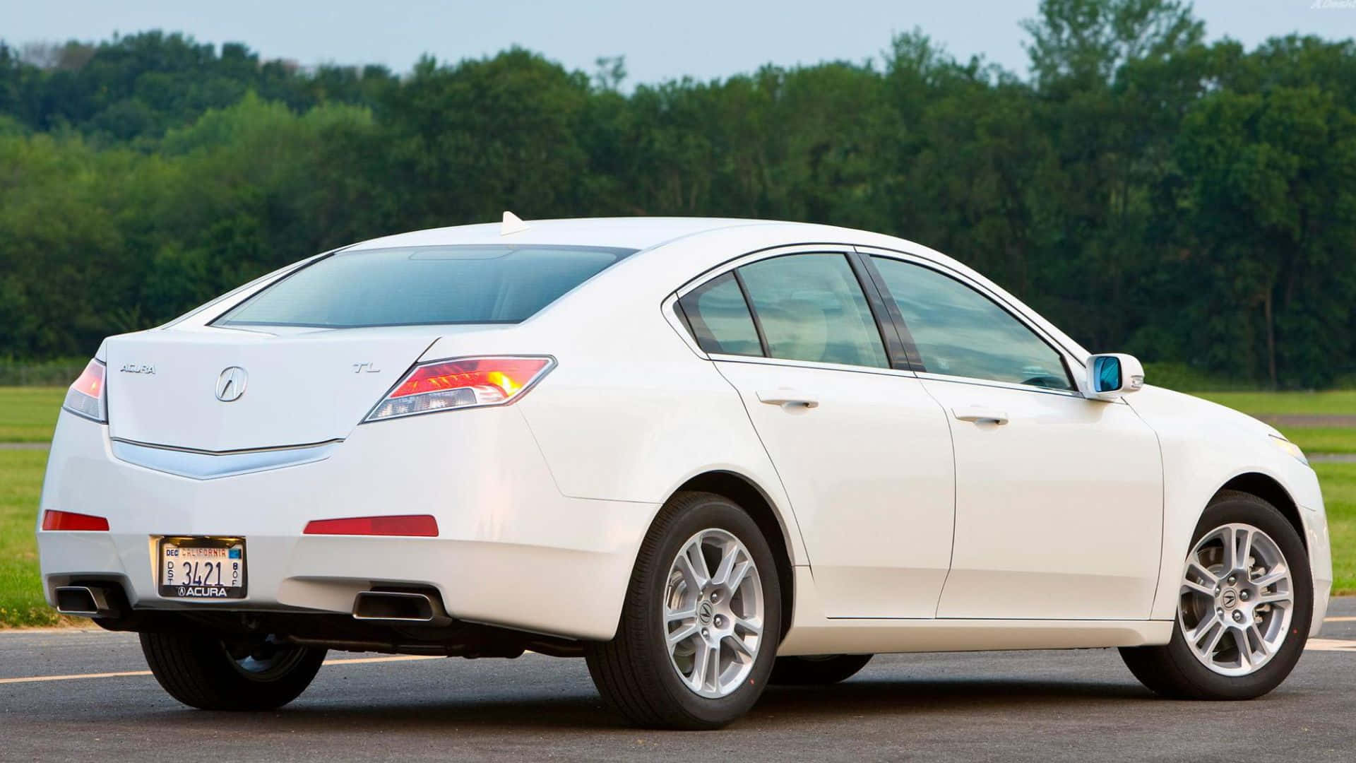 Acura TL, white, asphalt lot, Full HD Desktop Wallpaper