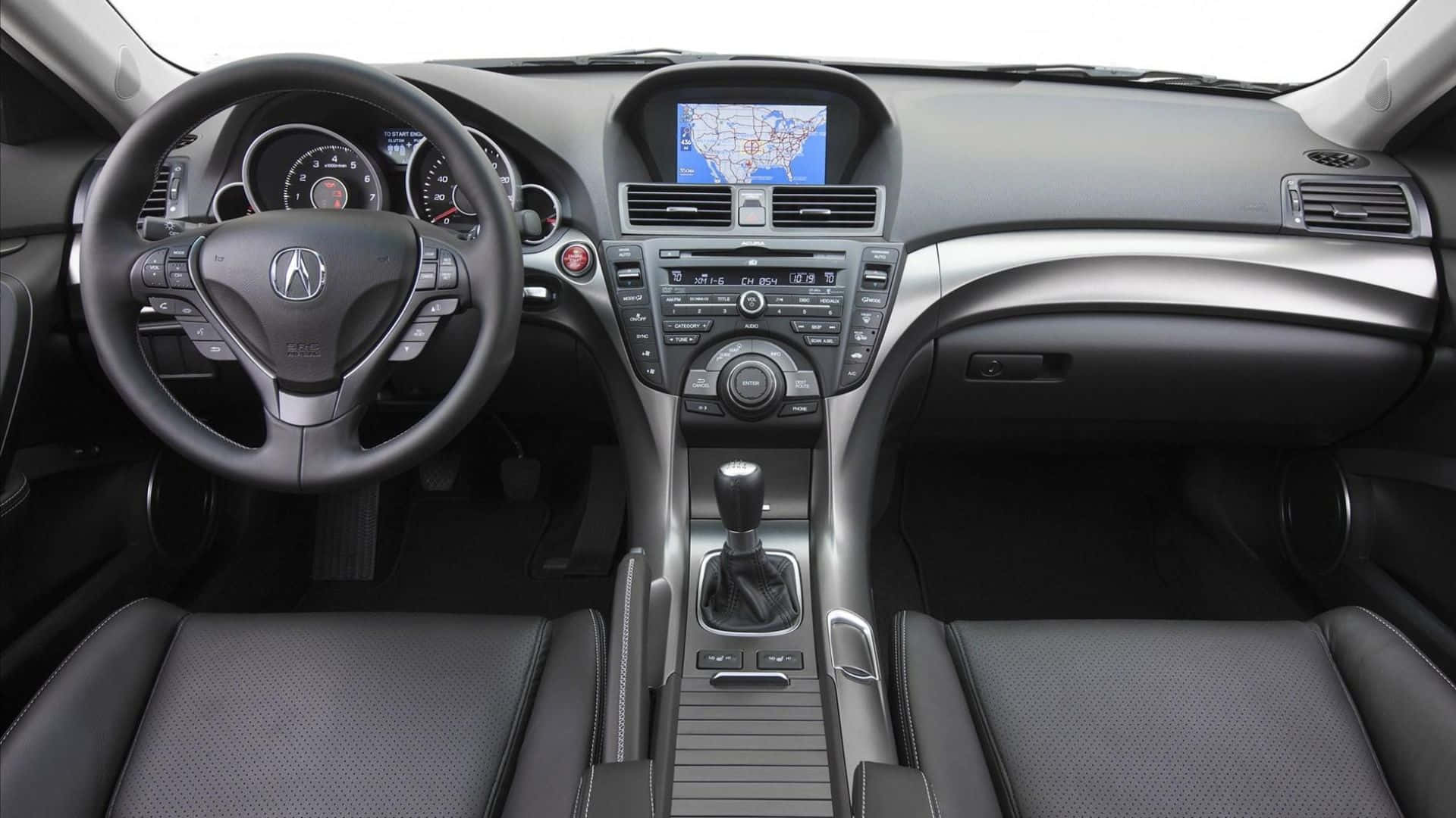 Acura TL, black, dashboard navigation system, Full HD Desktop Wallpaper