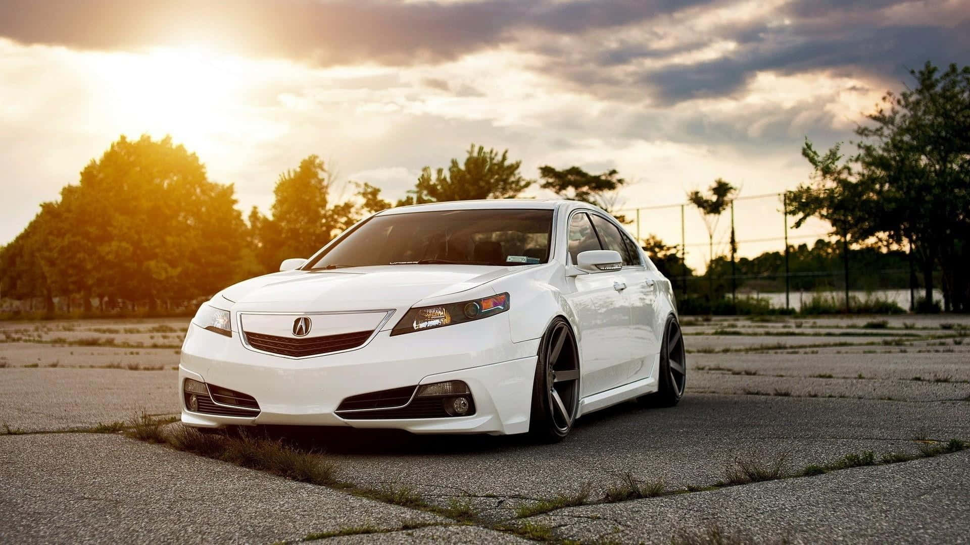 Acura TL, white, cracked pavement, Full HD Desktop Wallpaper