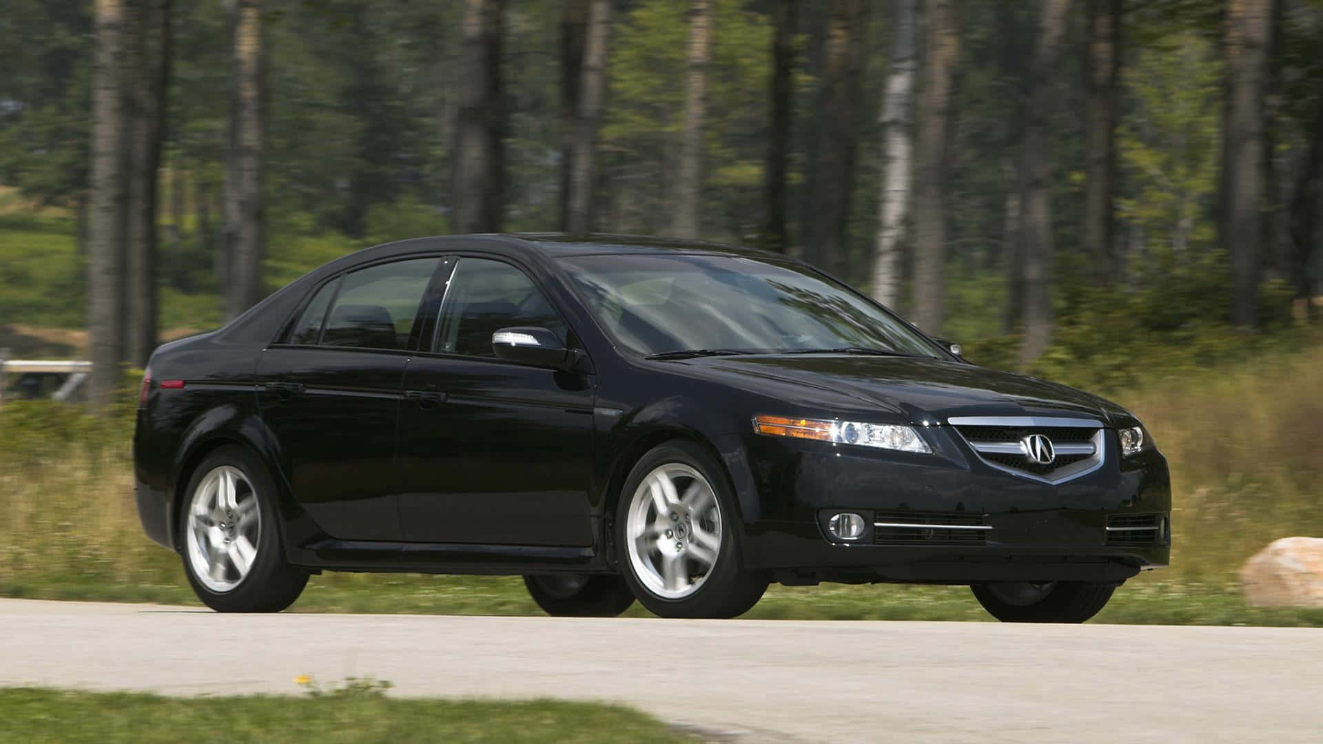 Acura Tl, black, paved road, Full HD Desktop Wallpaper