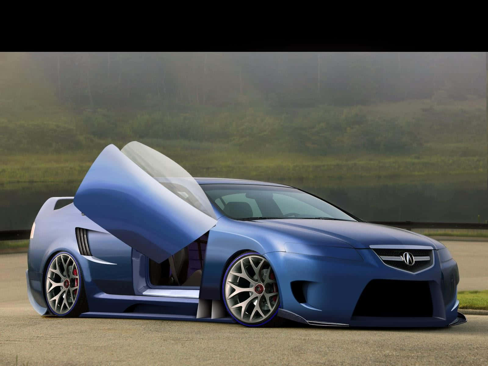 Acura TL, blue, gullwing doors, HD Desktop Wallpaper