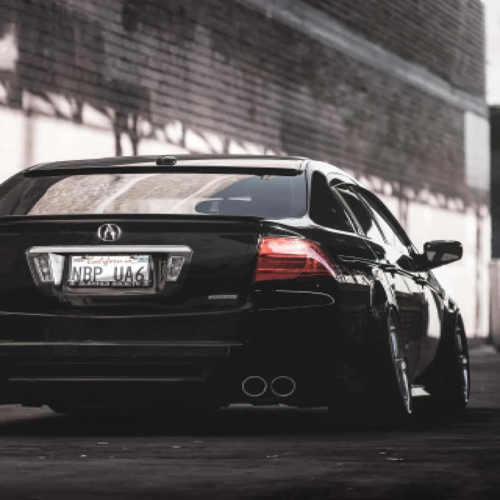 Acura TL, sleek black, glowing red taillights, SD Desktop Wallpaper