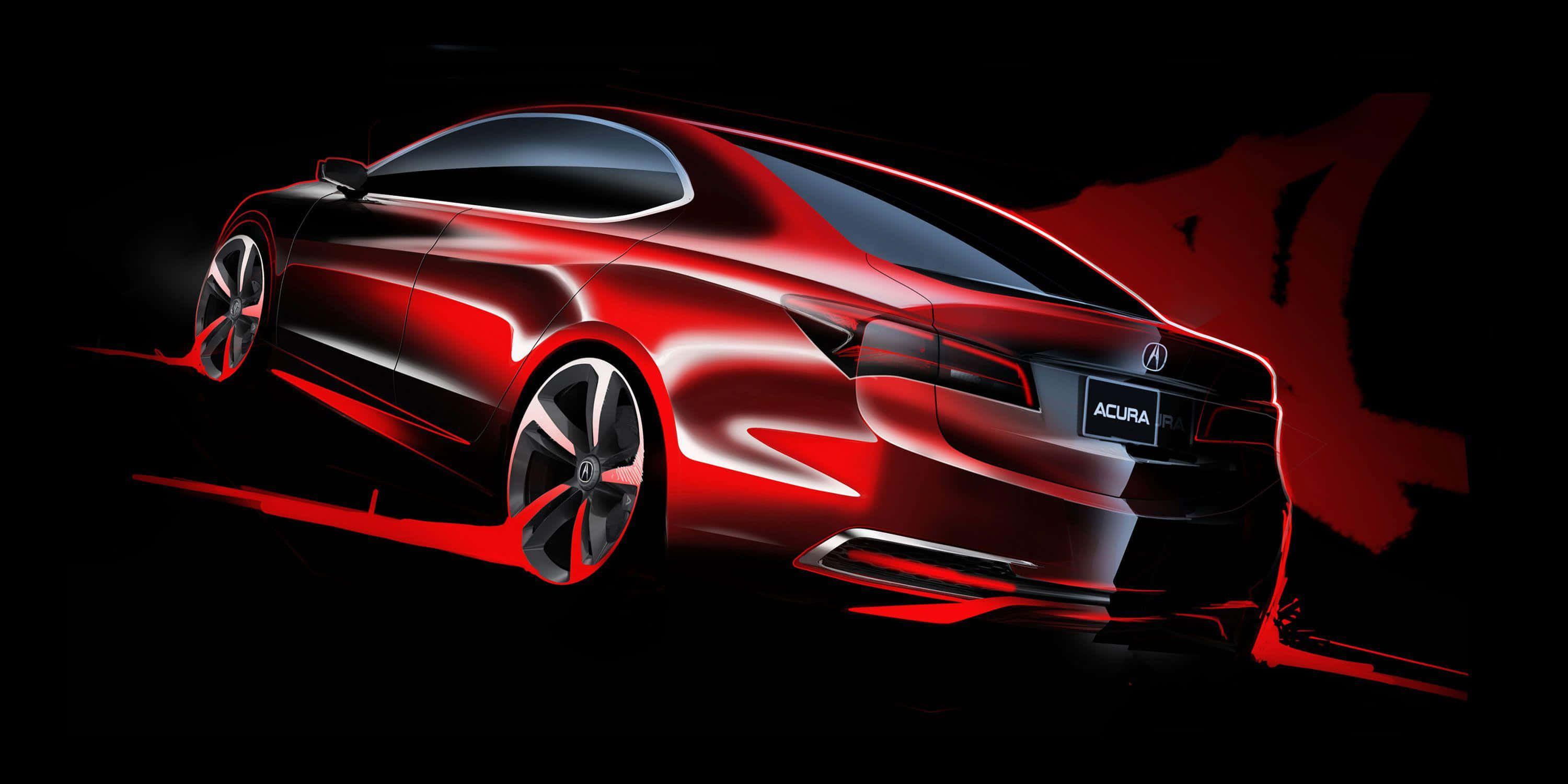 Acura TLX, red, dark background, 2K Desktop Wallpaper