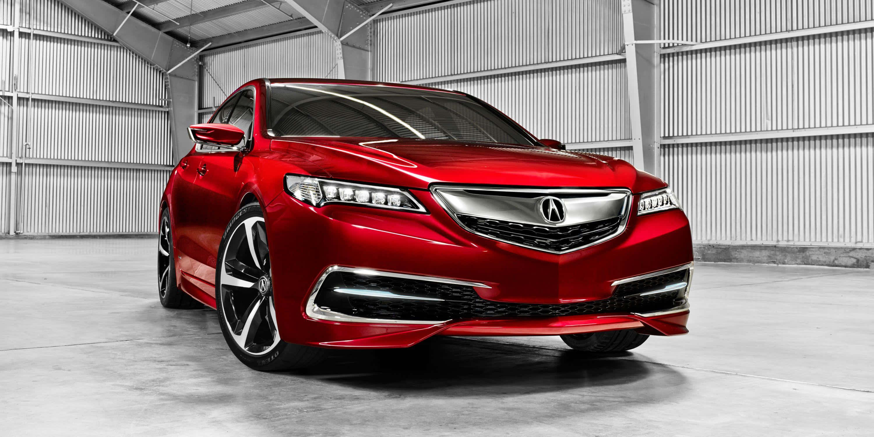 Acura TLX, red, studio lights, 2K Desktop Wallpaper