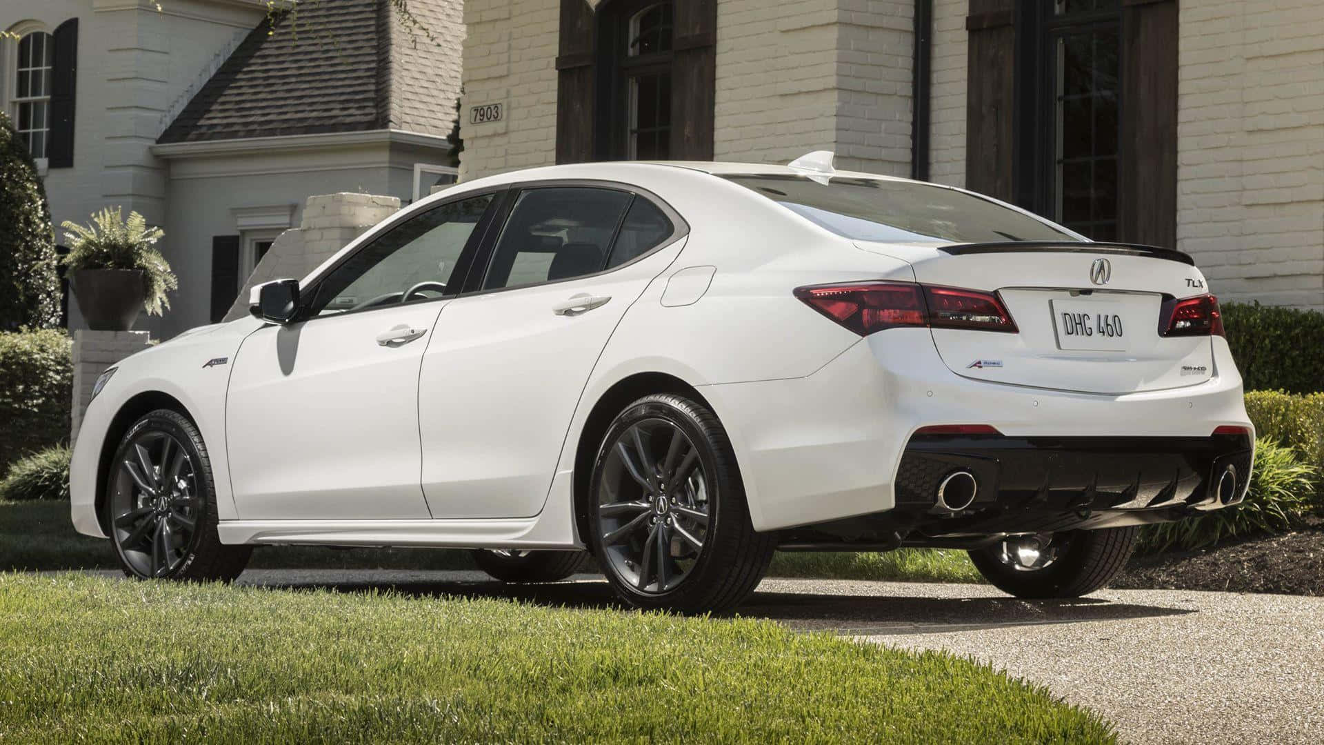 Acura TLX, white, black rims, Full HD Desktop Wallpaper