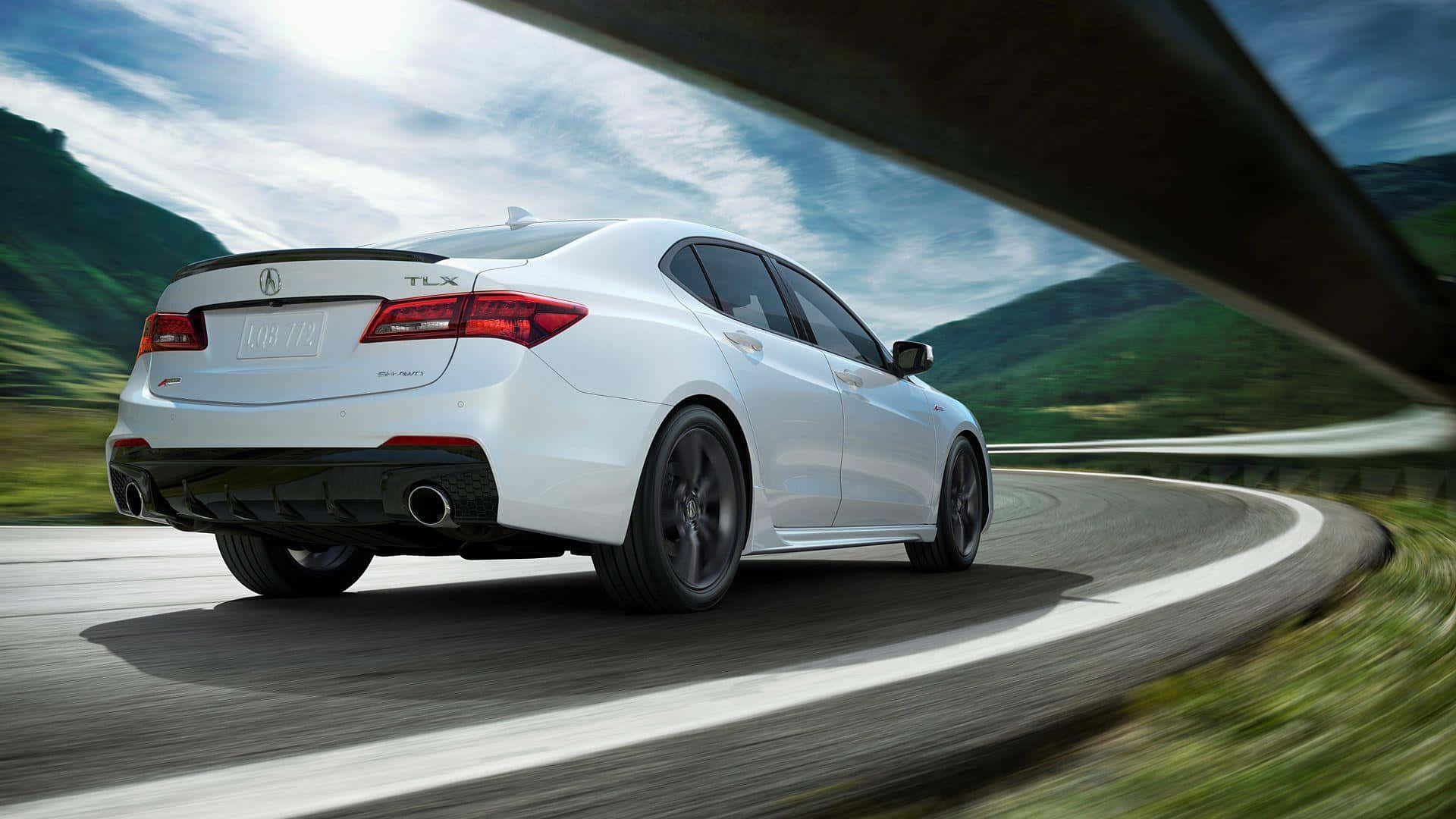 Acura TLX, white, winding mountain road, Full HD Desktop Wallpaper