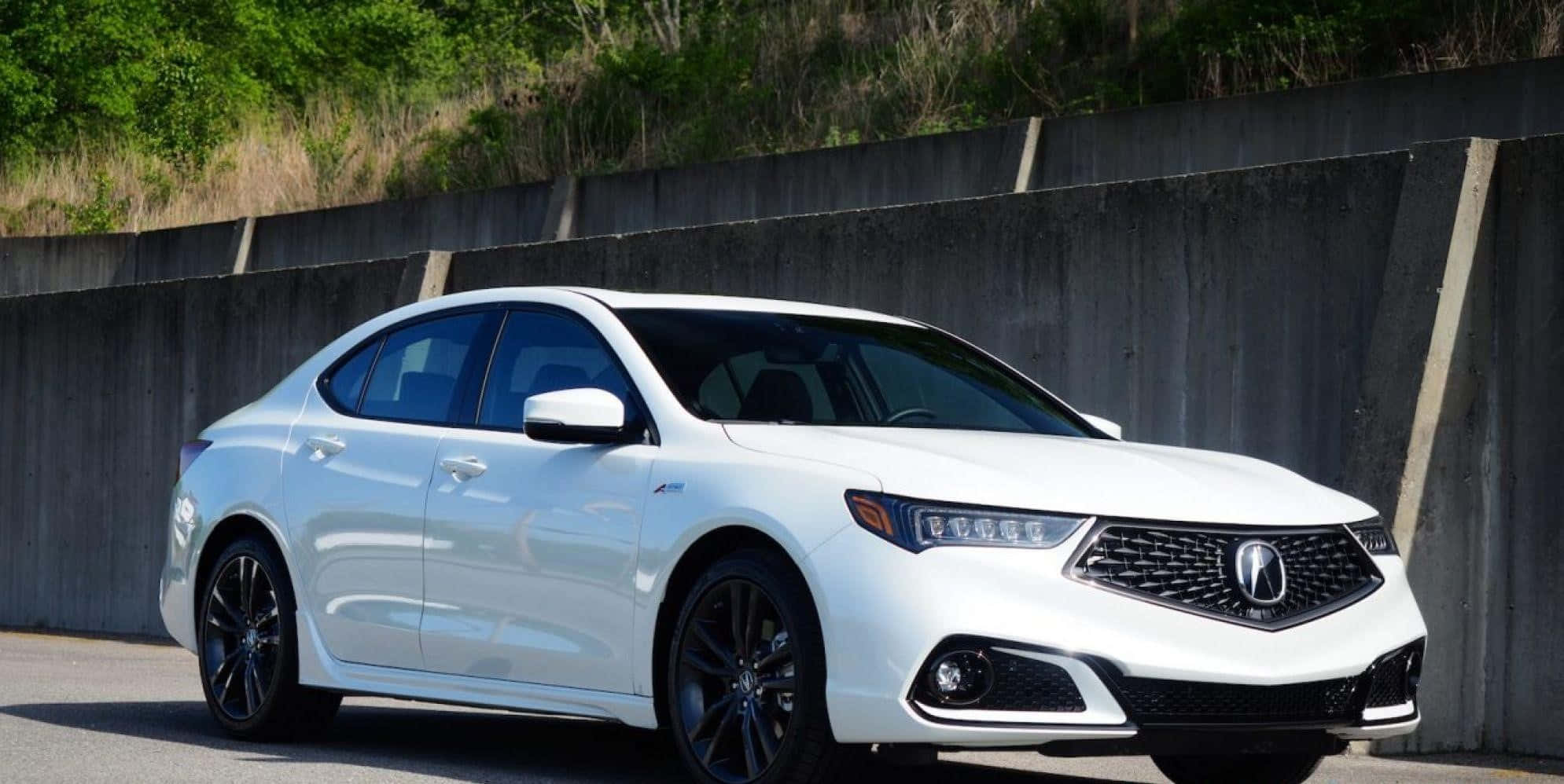 Acura TLX, white, black rims, Full HD Desktop Wallpaper