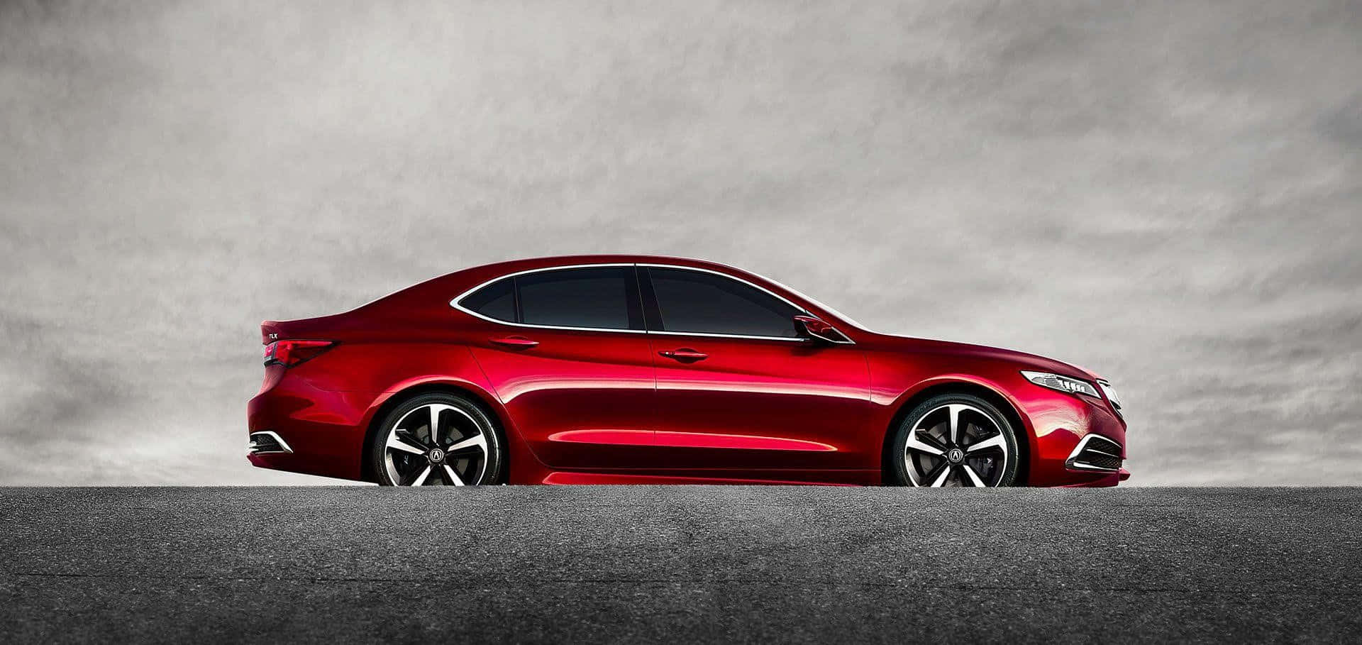 Acura TLX, red, overcast skies, Full HD Desktop Wallpaper