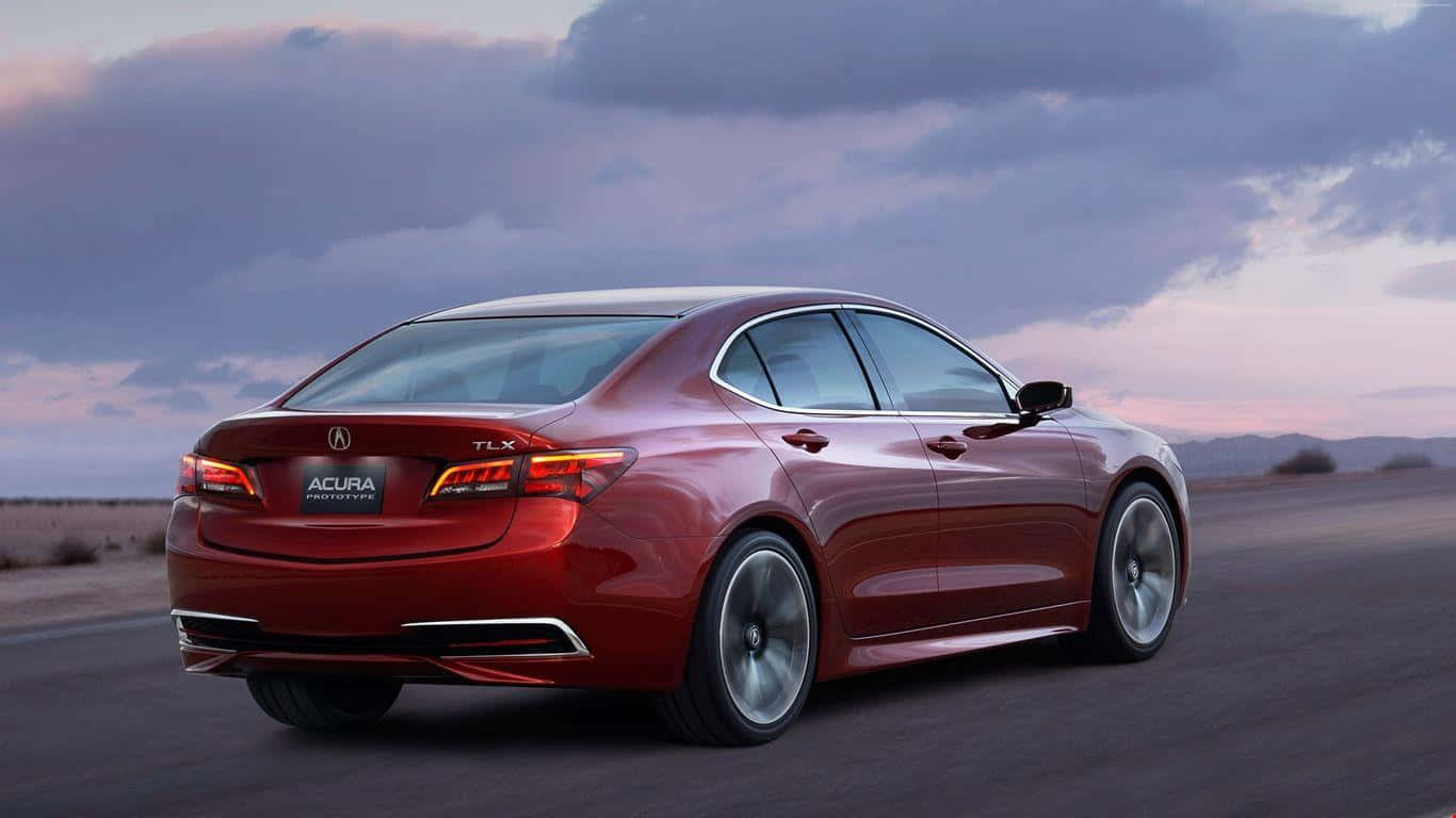 Acura TLX, red, desert road, HD Desktop Wallpaper