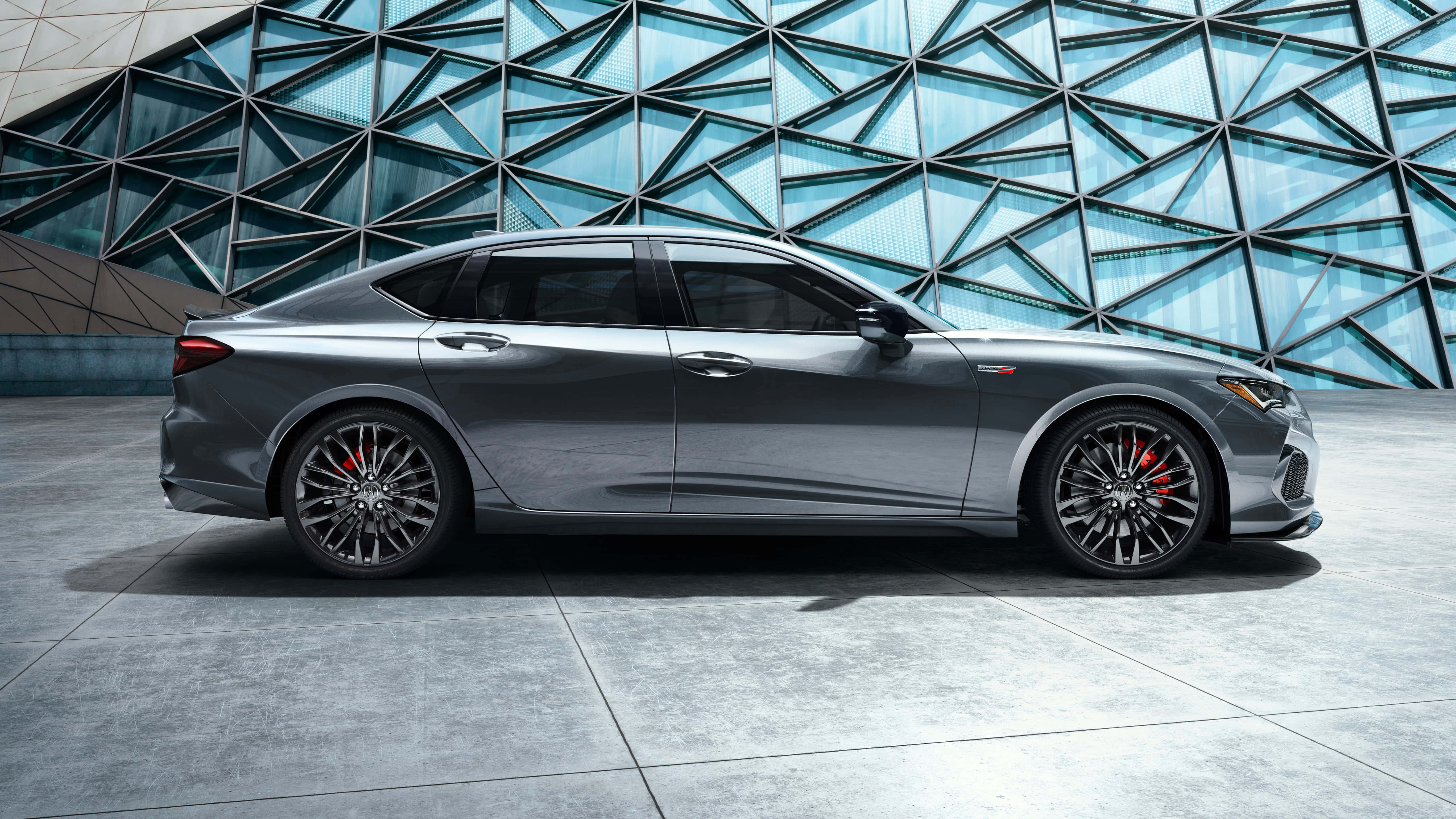 Acura TLX, gray, red brake calipers, 5K Desktop Wallpaper