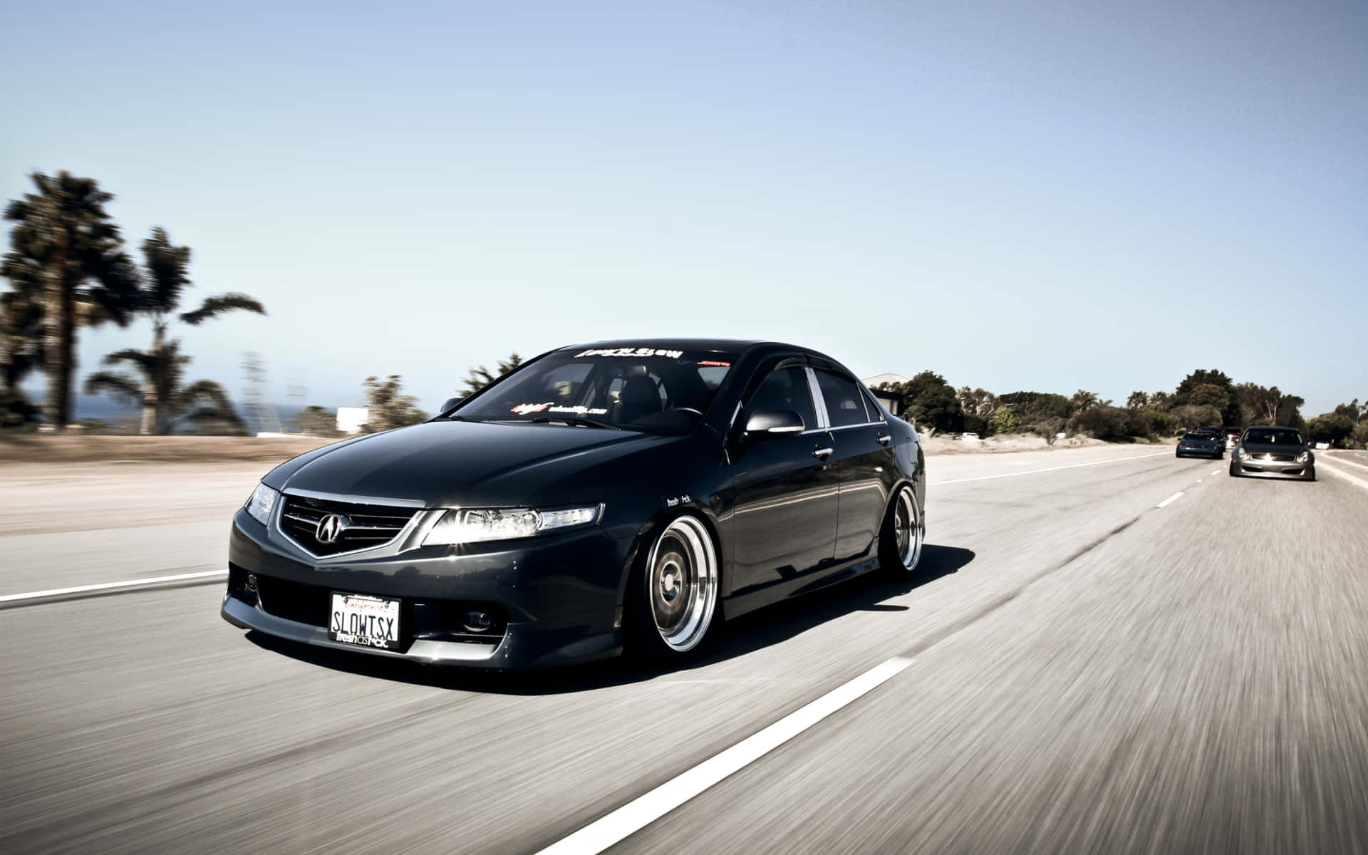 Acura TSX, black, modified sedan, Full HD Desktop Wallpaper