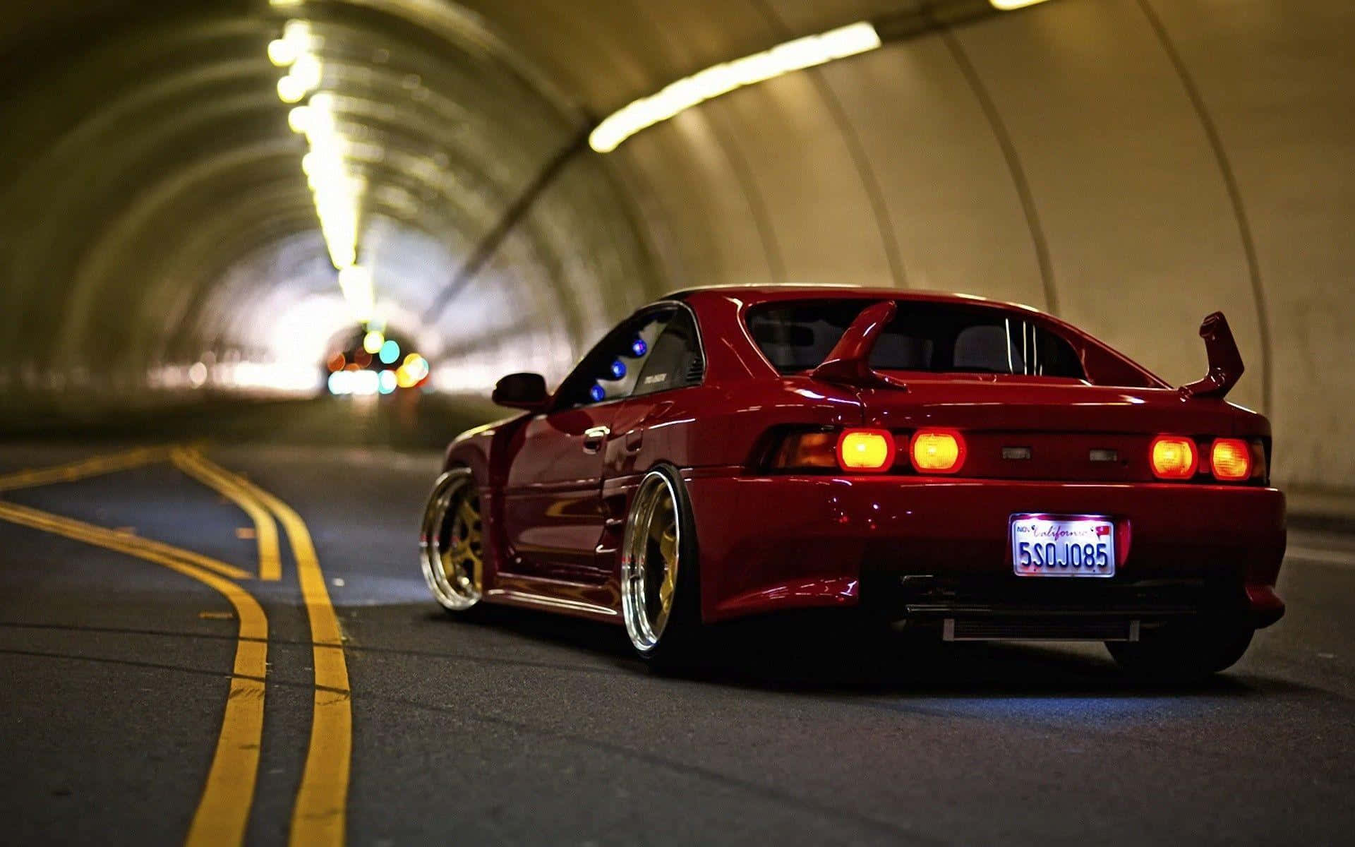 Acura TSX, glossy red, glowing taillights, Full HD Desktop Wallpaper