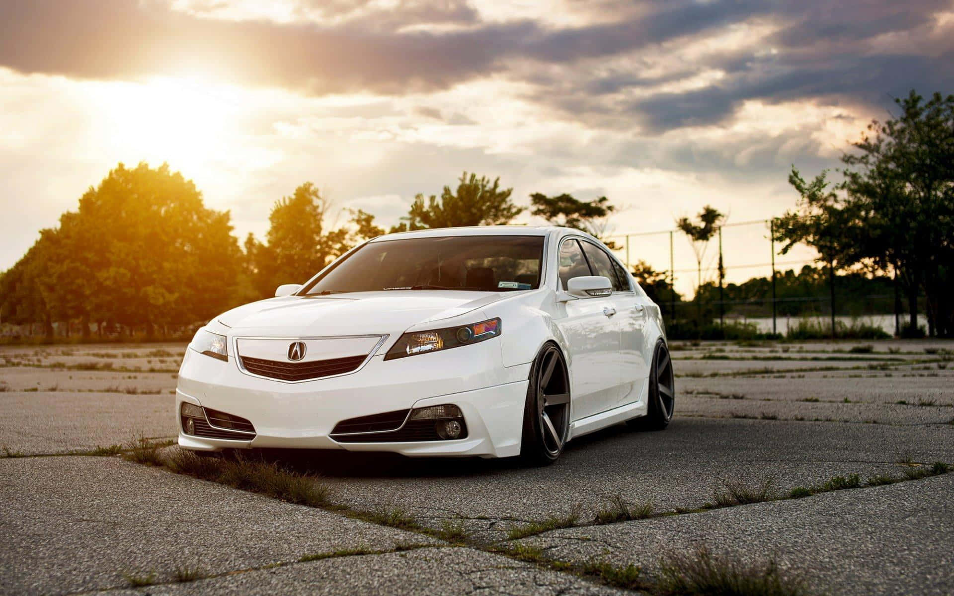 Acura TSX, white, cracked pavement, Full HD Desktop Wallpaper