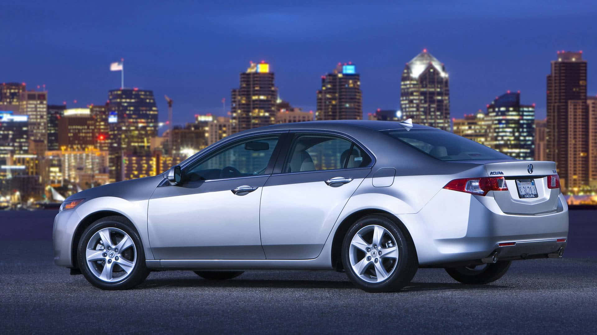 Acura TSX, silver, rooftop, Full HD Desktop Wallpaper