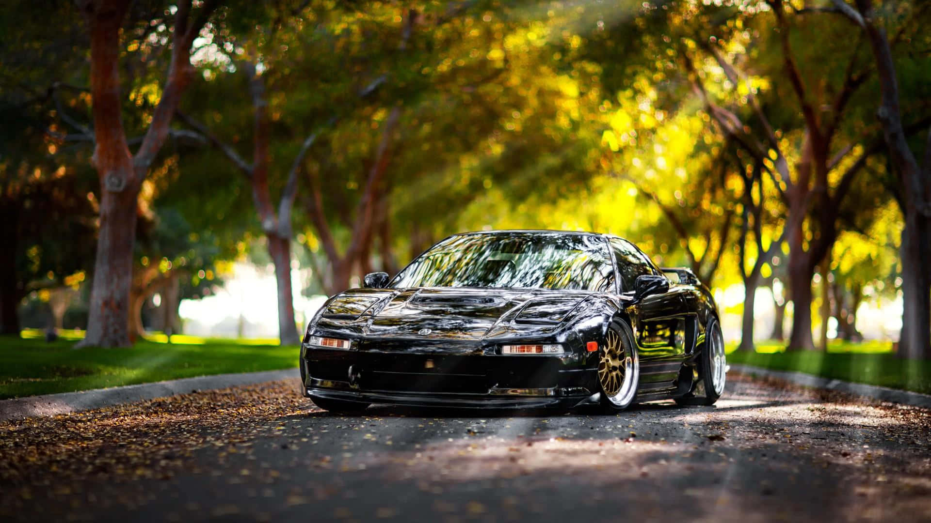 Acura TSX, black, gold rims, Full HD Desktop Wallpaper