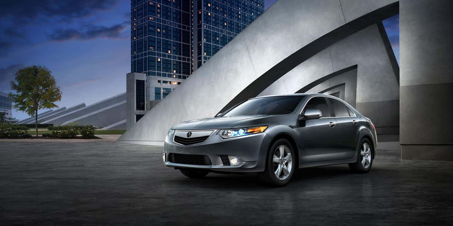 Acura TSX, silver, concrete archway, HD Desktop Wallpaper