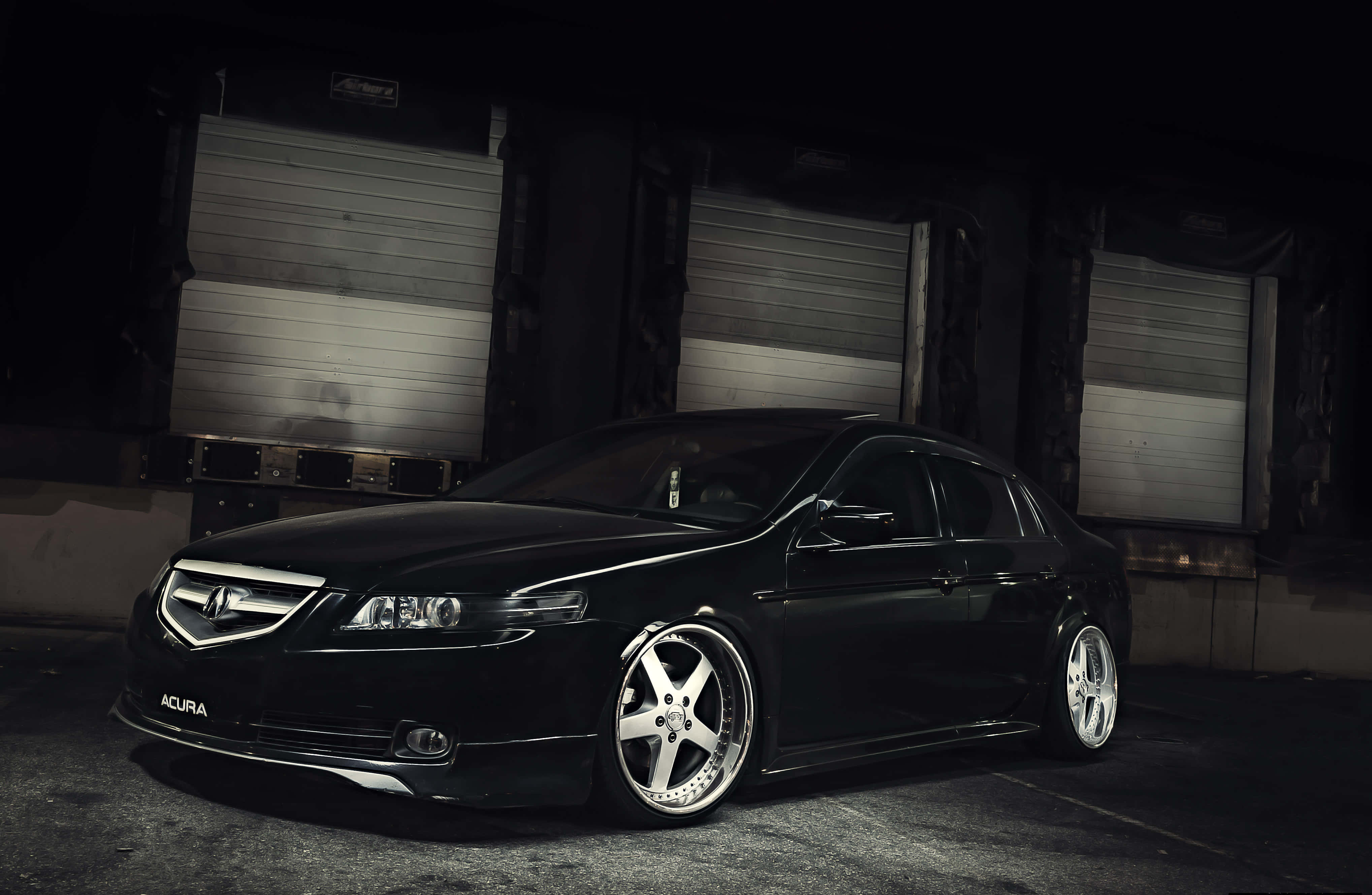 Acura TSX, black, custom silver wheels, 4K Desktop Wallpaper
