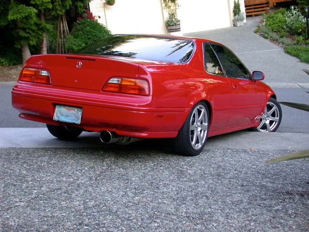 Red Acura Vigor, glossy red, silver rims, SD Desktop Wallpaper
