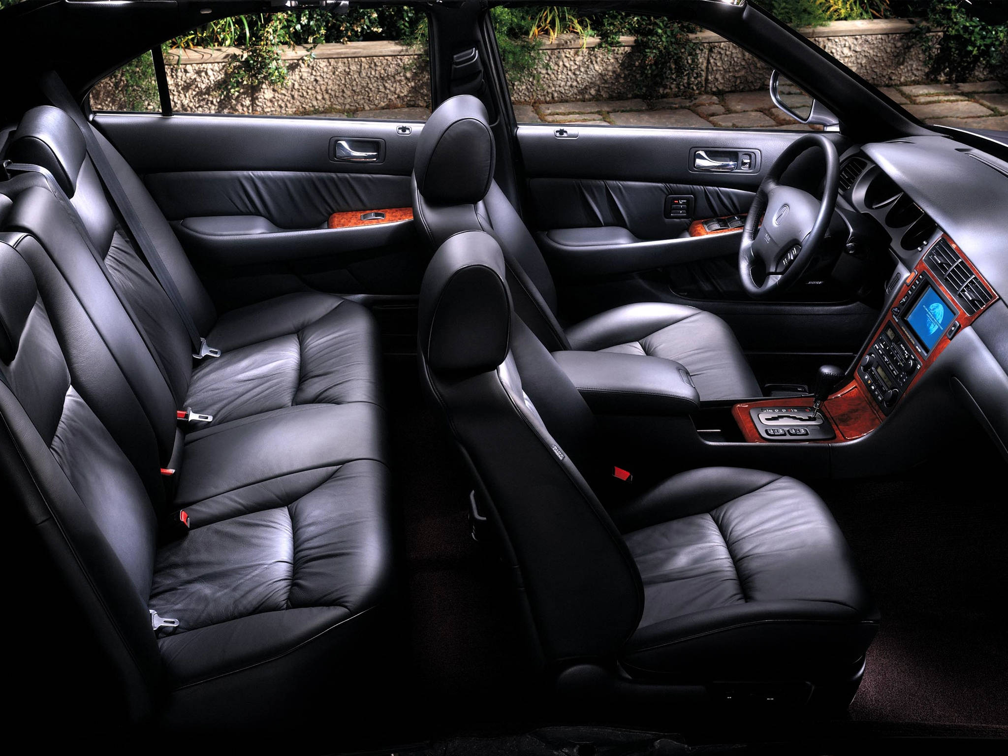 Acura, black leather seats, wood trim, Full HD Desktop Wallpaper
