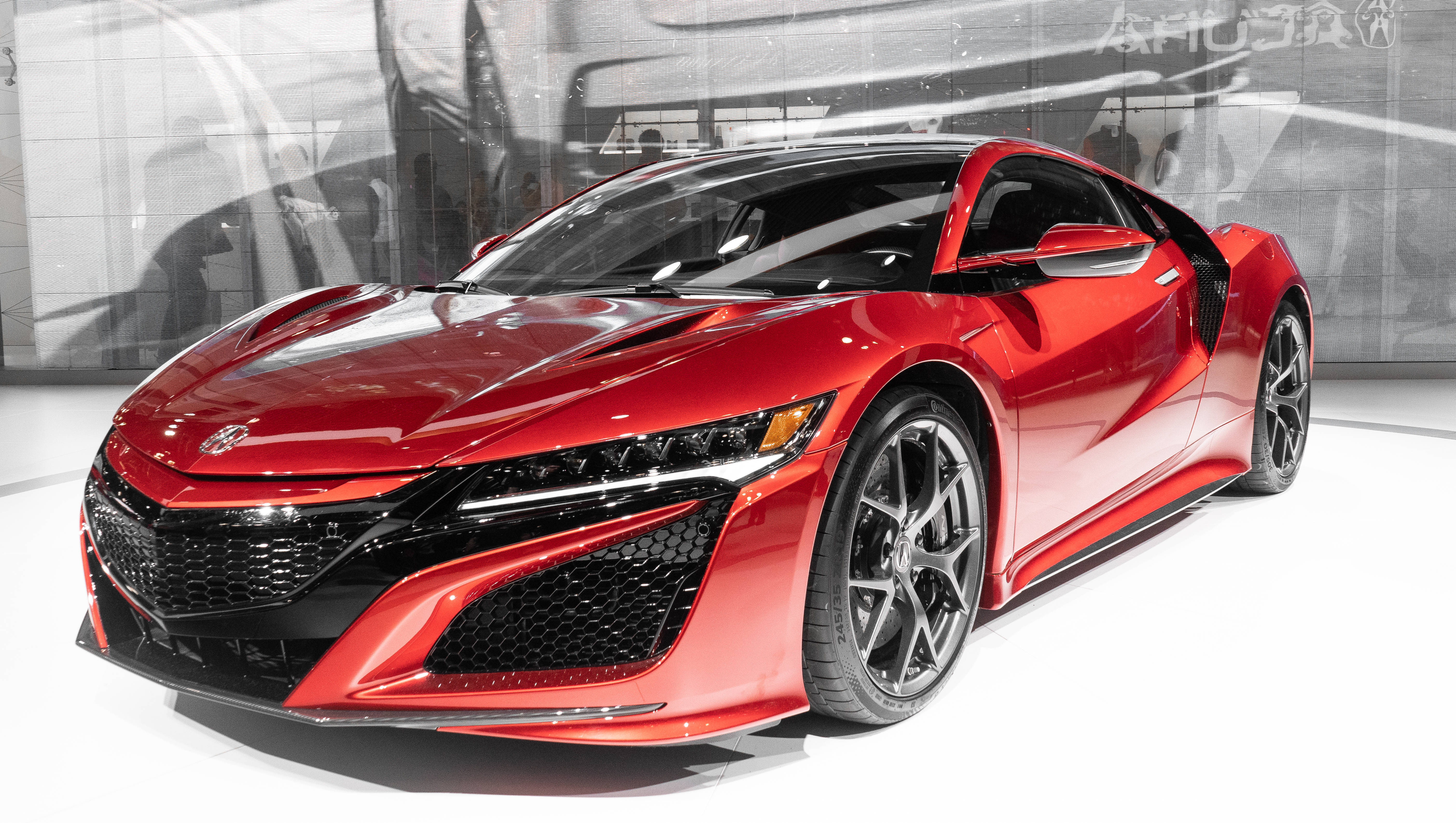 Acura, red sports car, black accents, 5K Desktop Wallpaper