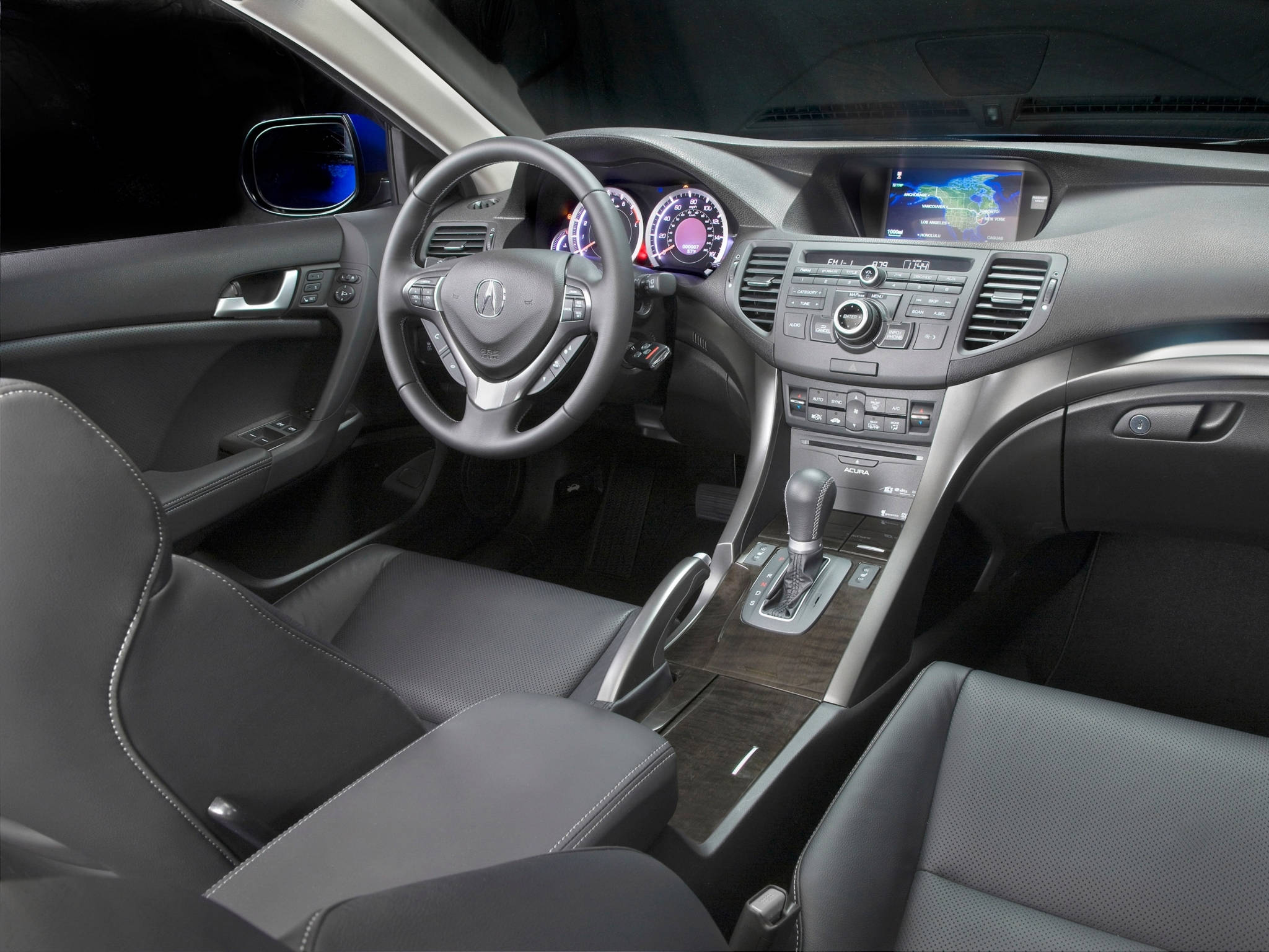 Acura, black leather seats, glowing digital dashboard, Full HD Desktop Wallpaper
