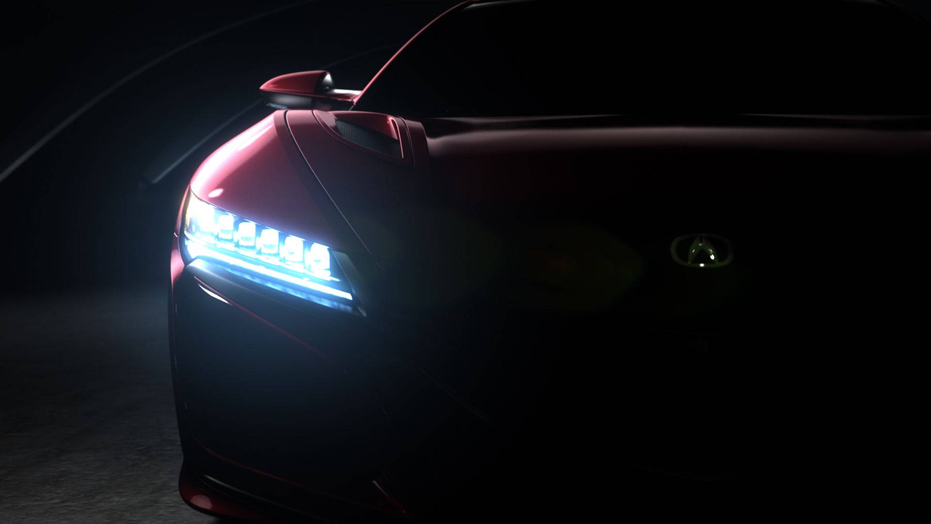 Acura, red, dark, Full HD Desktop Wallpaper