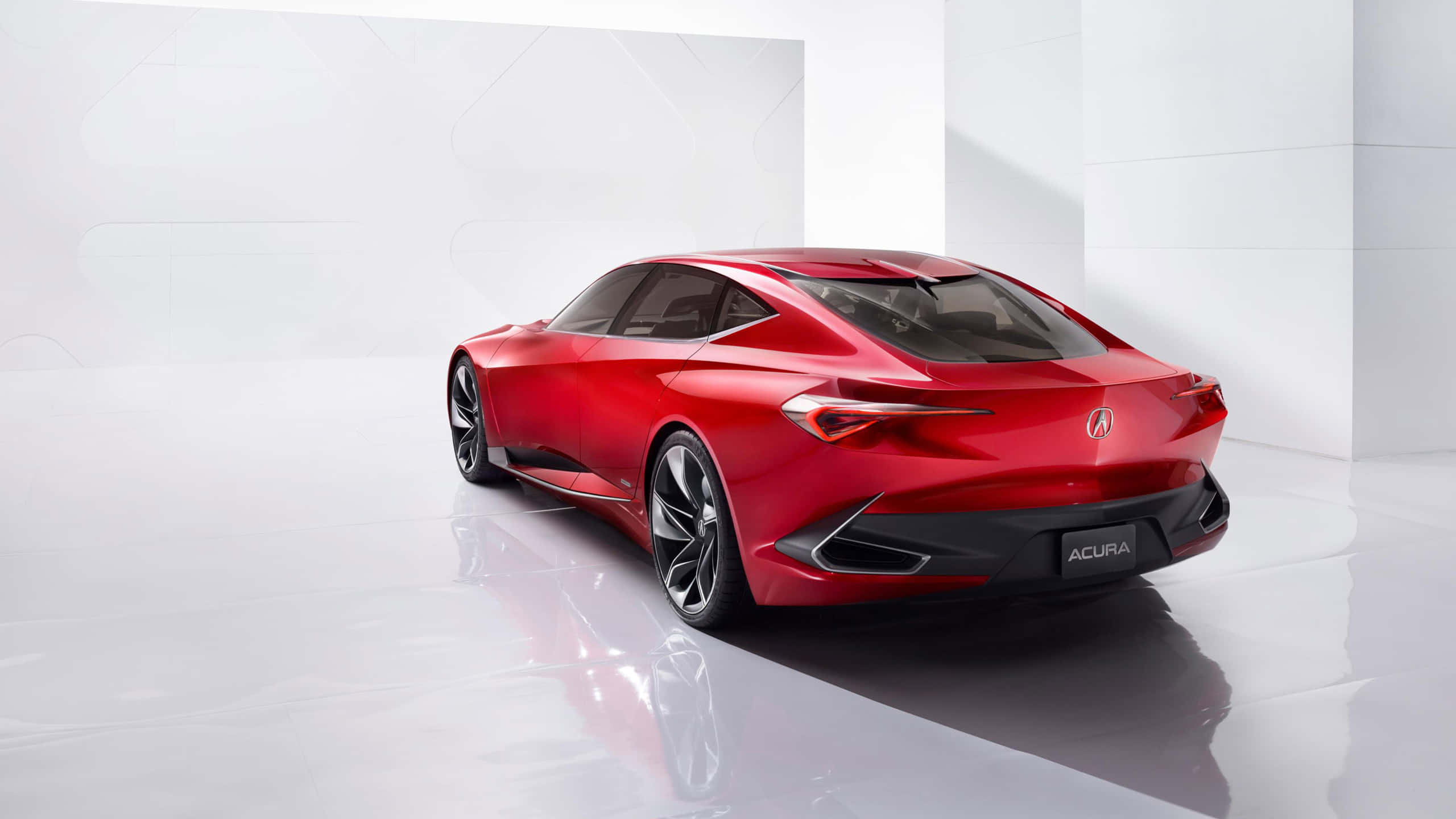 Acura, red, studio lights, 2K Desktop Wallpaper