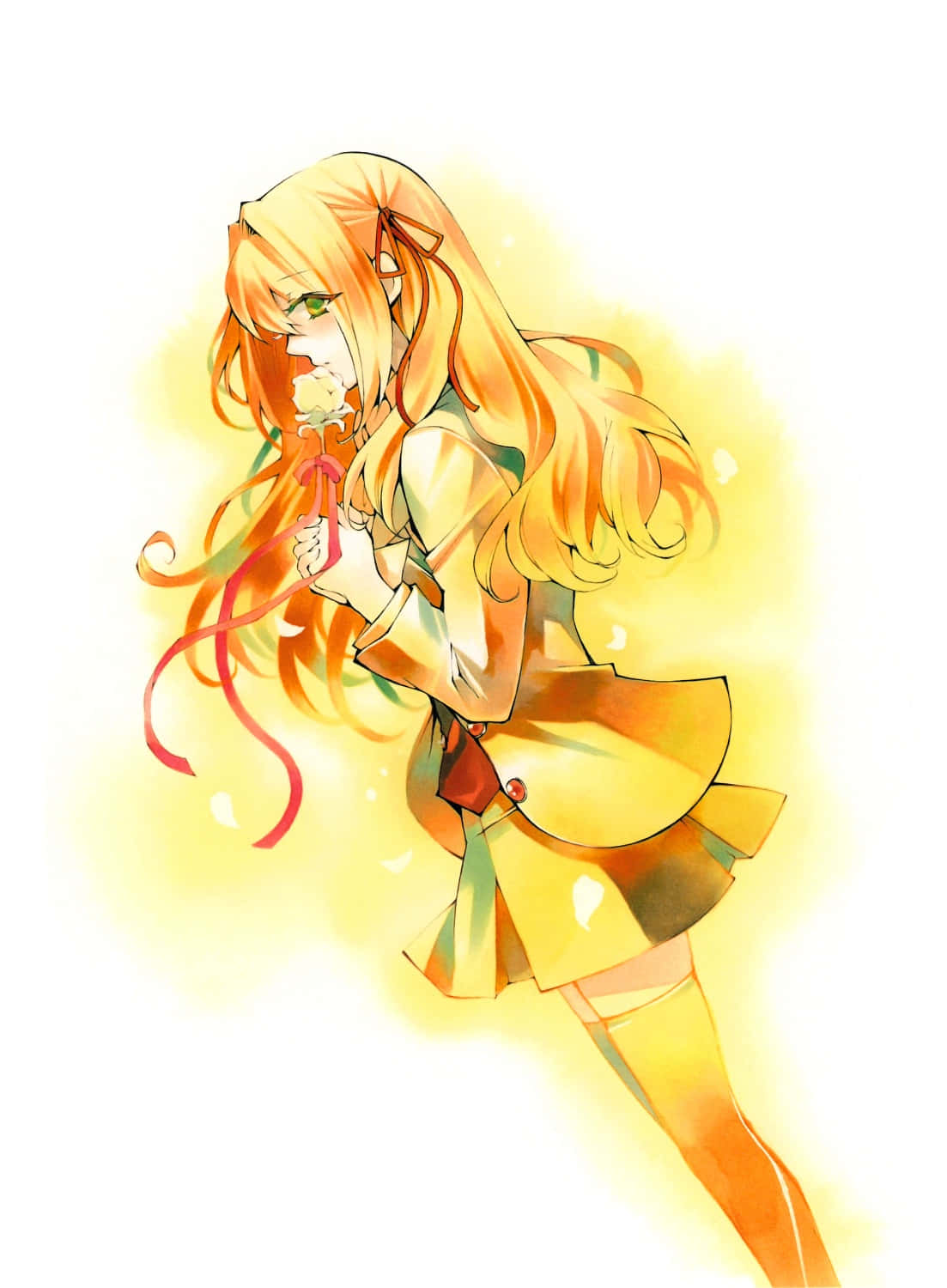 Ada Vessalius, long orange hair, green eyes, HD Phone Wallpaper