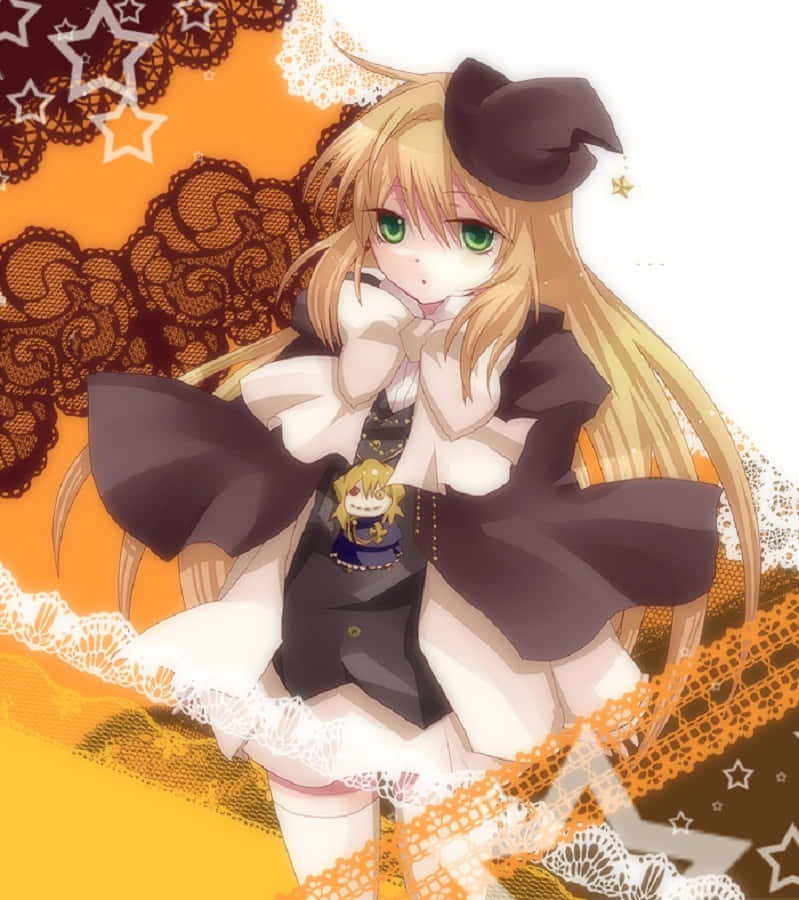 Ada Vessalius, black witch hat, black dress, SD Phone Wallpaper