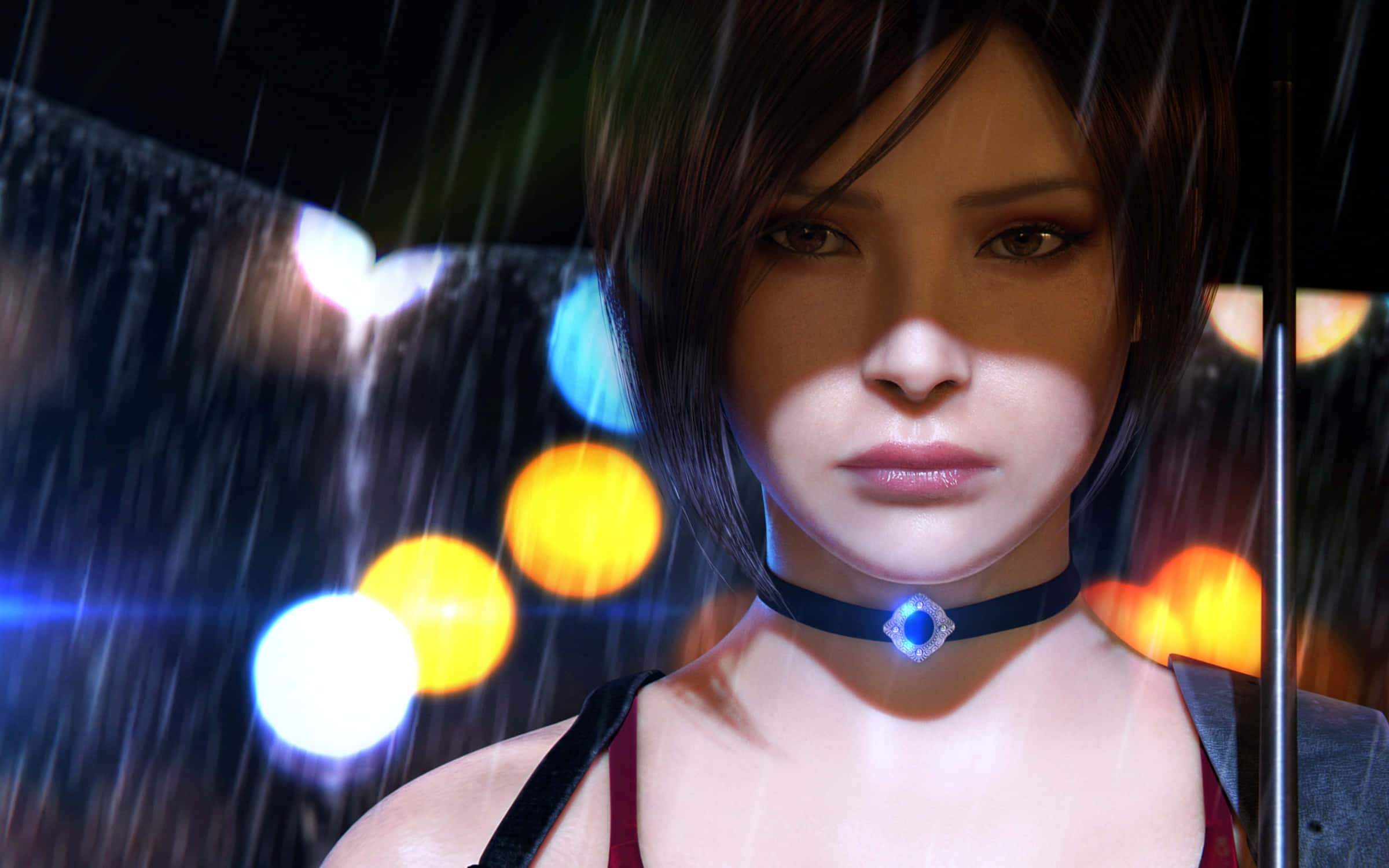 Ada Wong, short dark hair, umbrella, Full HD Desktop Wallpaper
