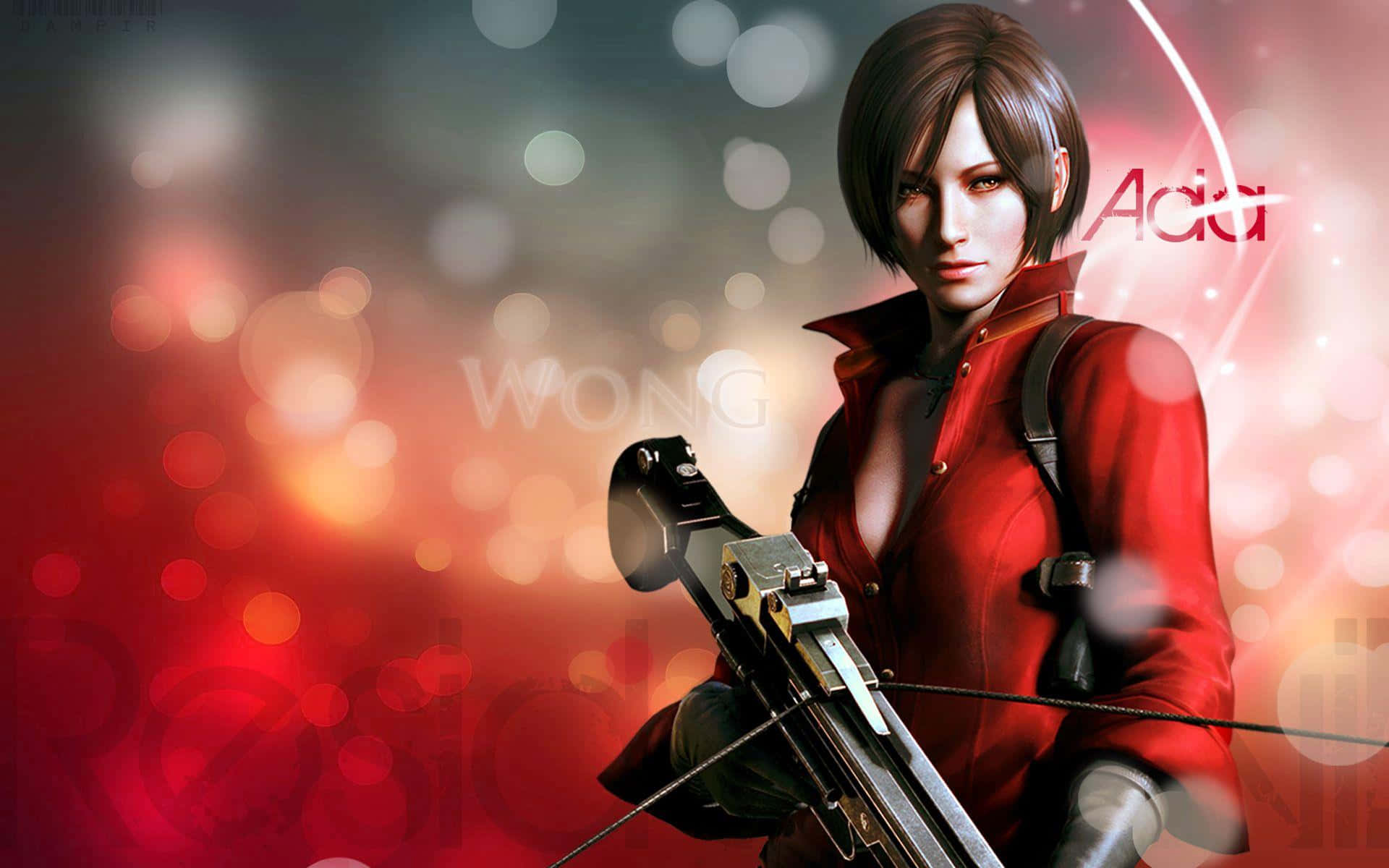 Ada Wong, red dress, crossbow, Full HD Desktop Wallpaper
