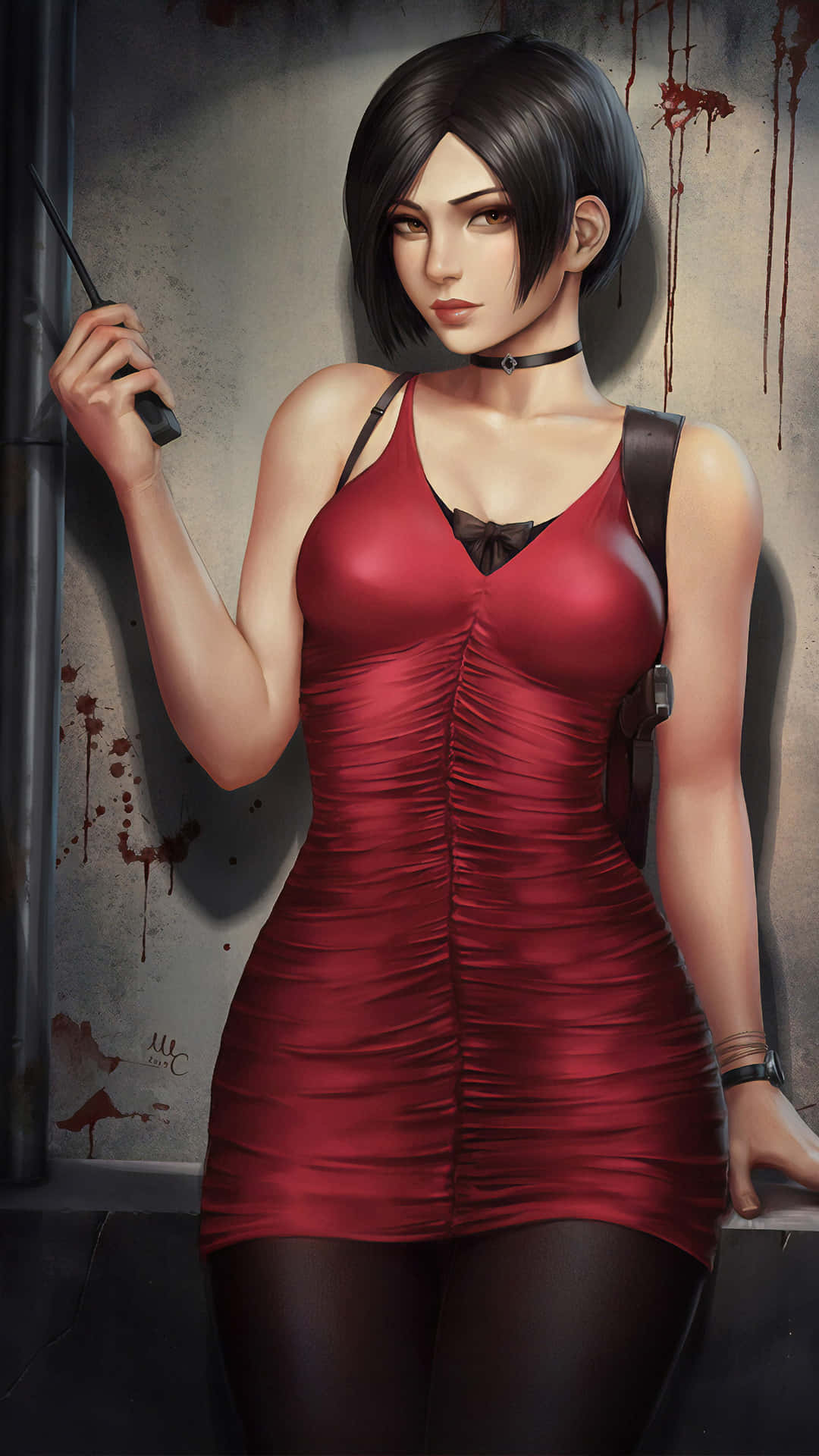 Ada Wong, red dress, gun, Full HD Phone Wallpaper