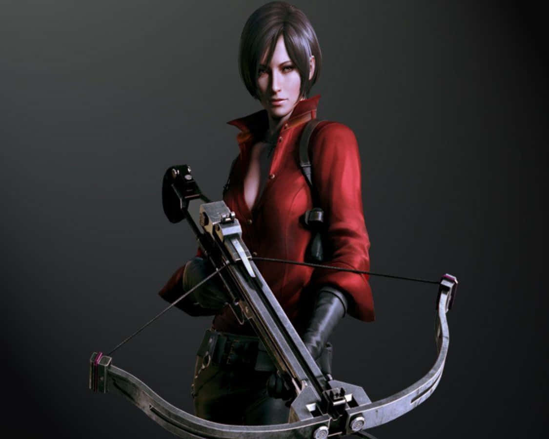 Ada Wong, red jacket, crossbow, SD Desktop Wallpaper