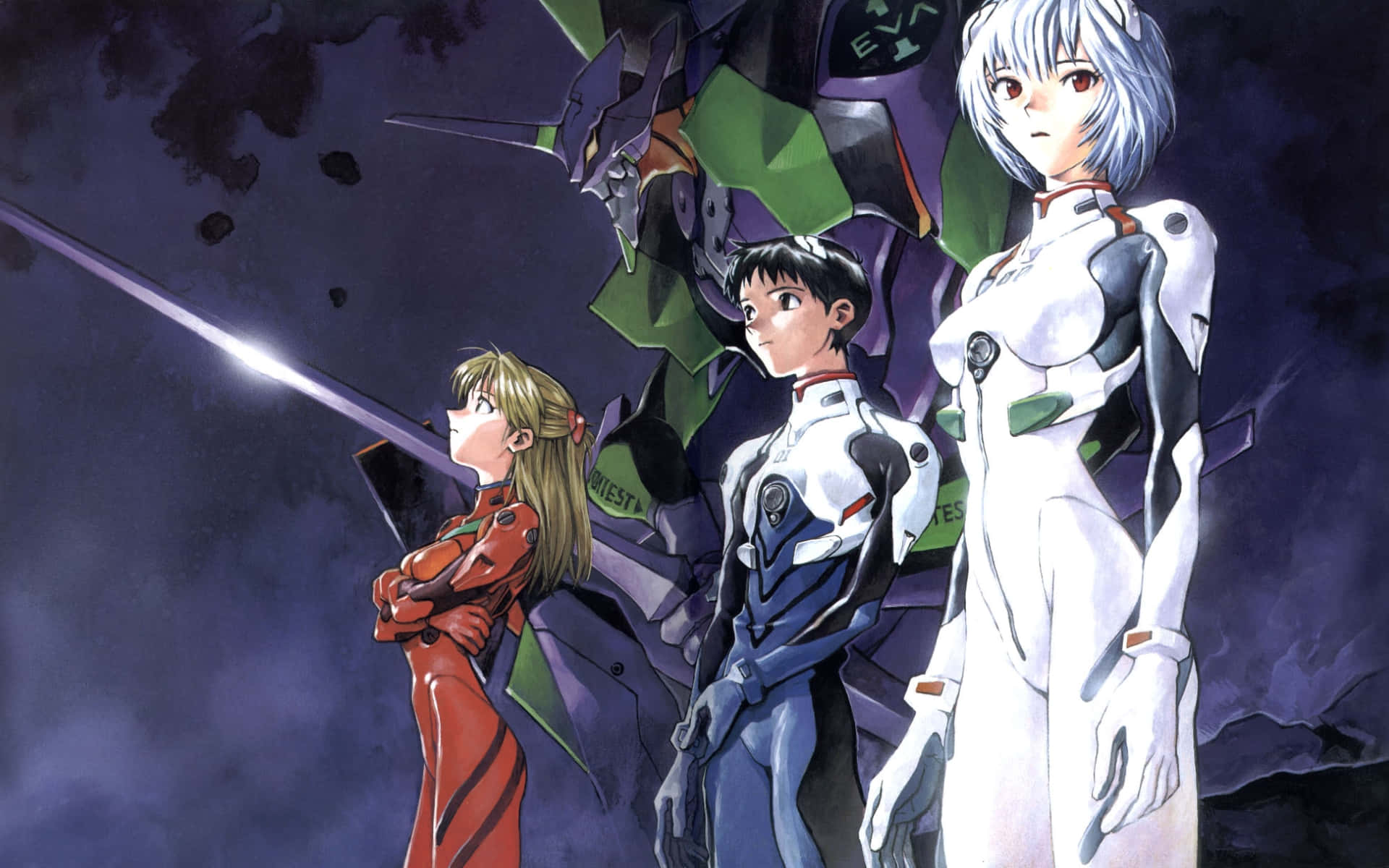 Adam Evangelion, futuristic suits, giant mecha, Full HD Desktop Wallpaper