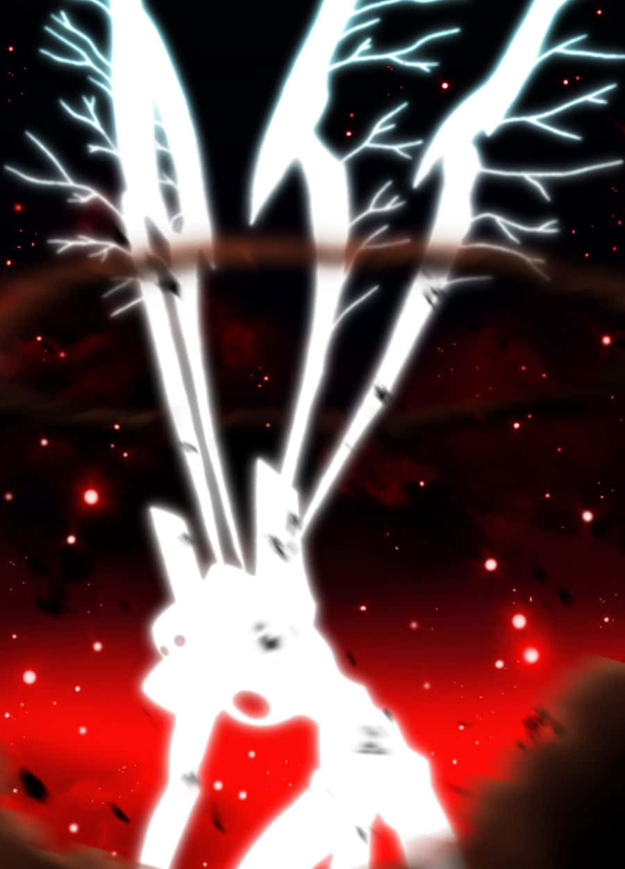 Adam Evangelion, glowing white deer silhouette, branching antlers, SD Phone Wallpaper