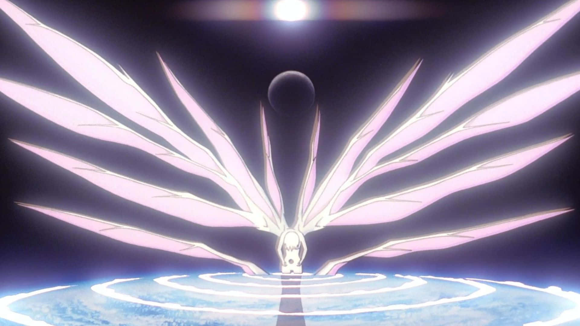 Adam Evangelion, pink wings, swirling blue energy circle, Full HD Desktop Wallpaper