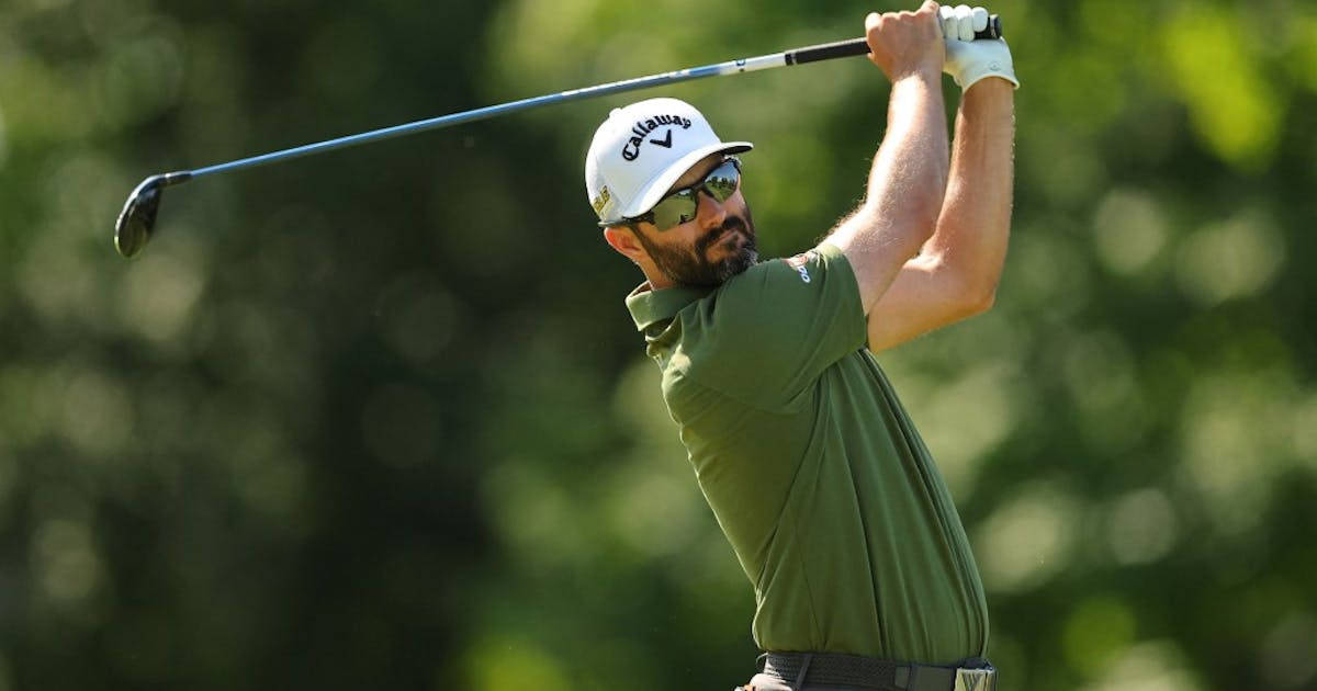 Adam Hadwin, green shirt, white cap, SD Desktop Wallpaper