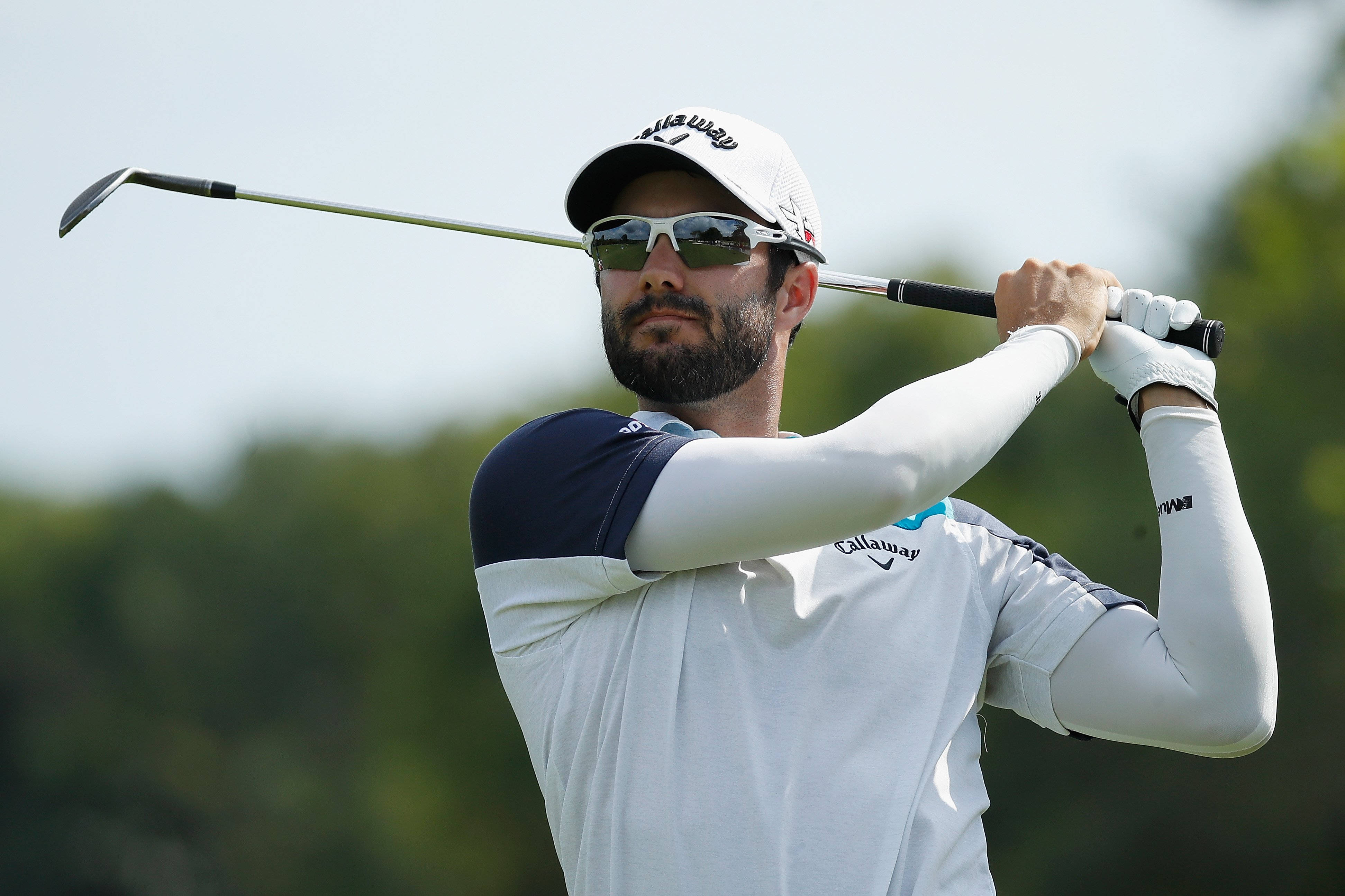 Adam Hadwin, golf course, mid-swing, 4K Desktop Wallpaper