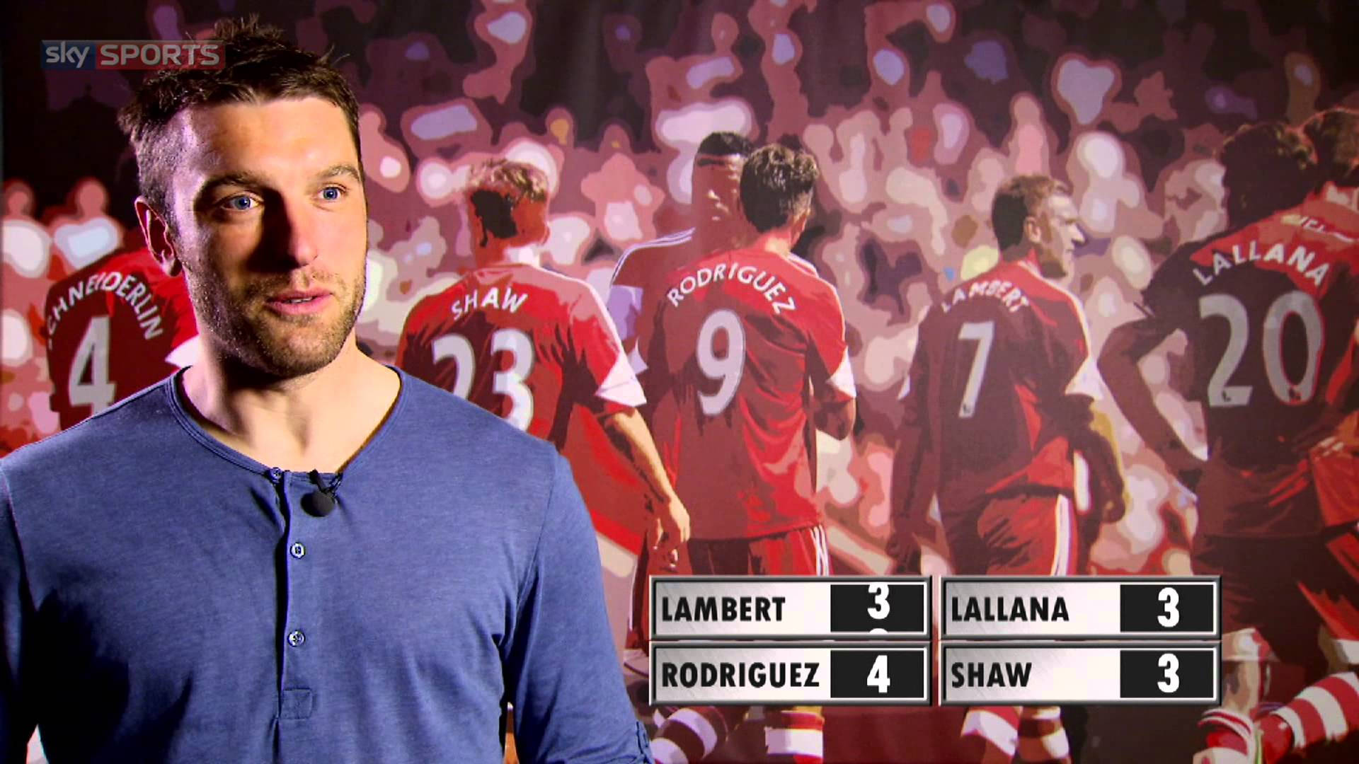 Adam Lallana, sports presenter, vibrant backdrop, Full HD Desktop Wallpaper