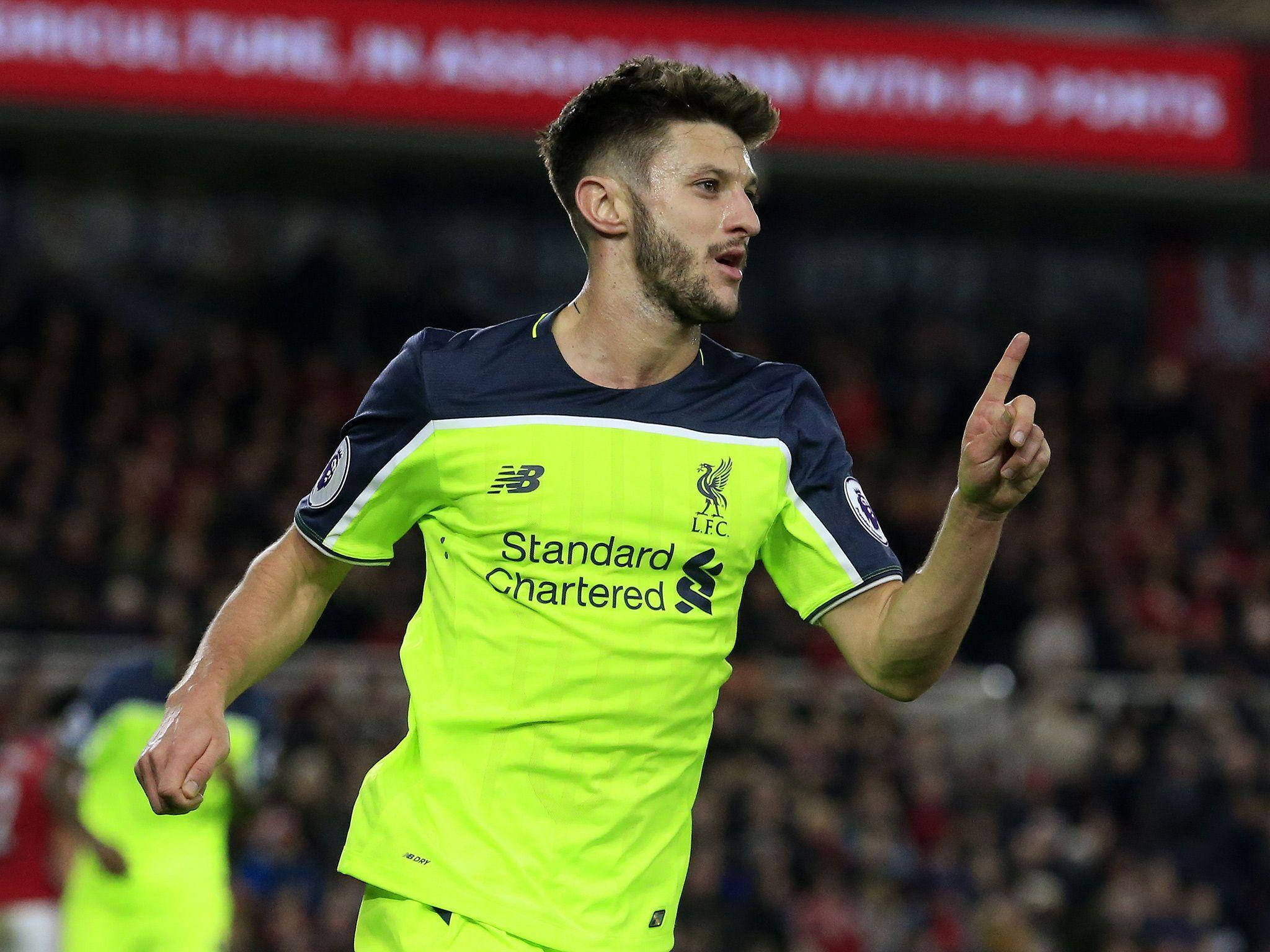 Adam Lallana, neon green Liverpool jersey, stadium crowd, Full HD Desktop Wallpaper