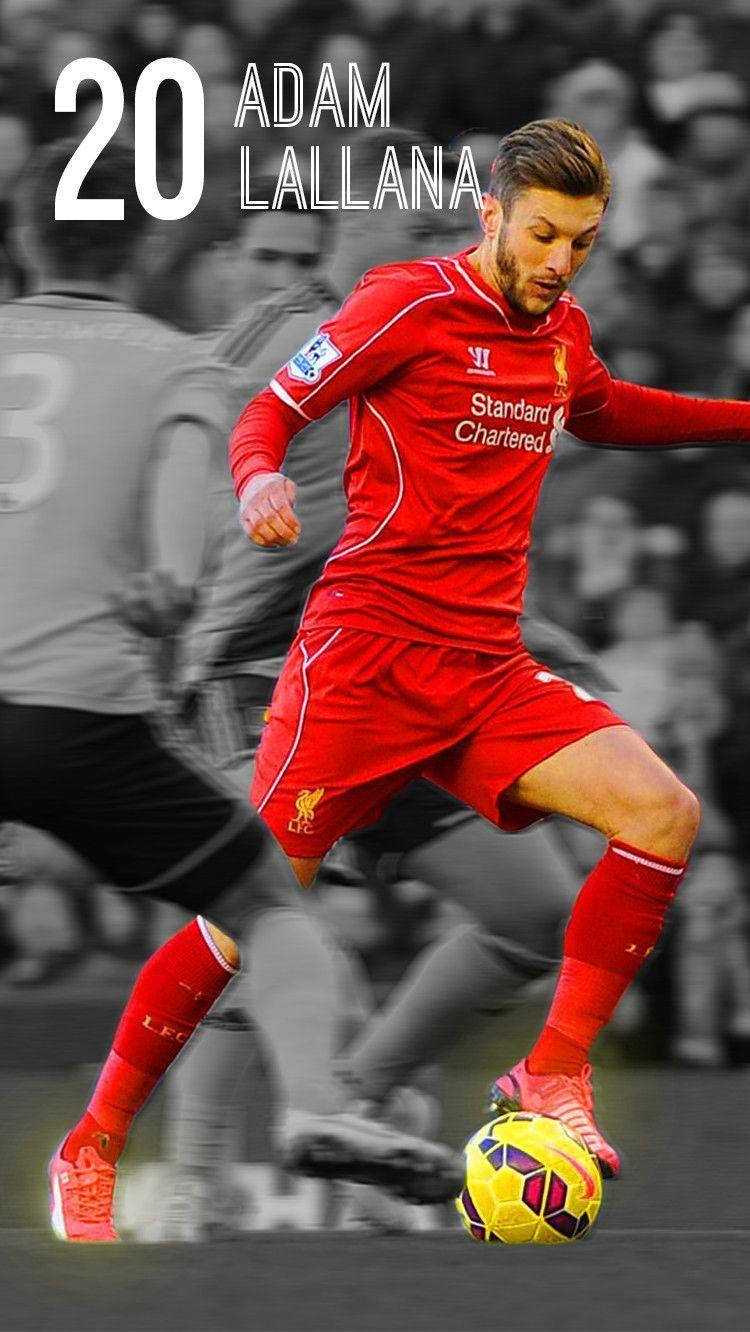 Adam Lallana, red Liverpool kit, colorful ball, HD Phone Wallpaper