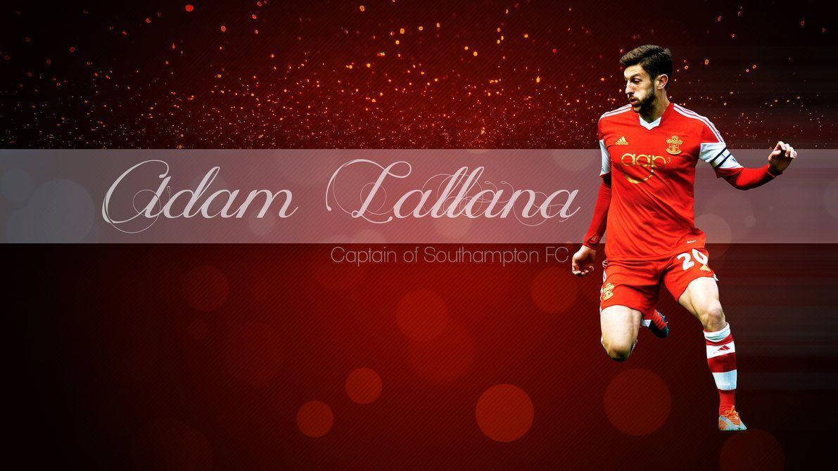 Adam Lallana, red Southampton kit, sparkling red background, SD Desktop Wallpaper
