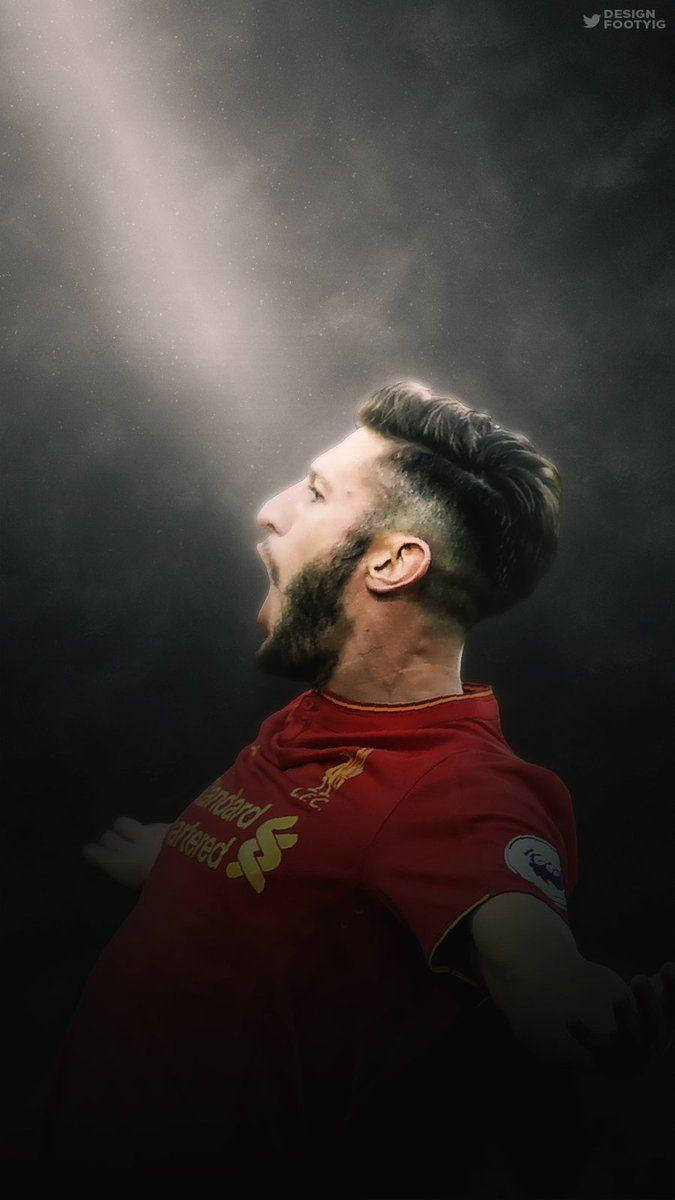 Adam Lallana, red Liverpool jersey, dramatic light beams, SD Phone Wallpaper