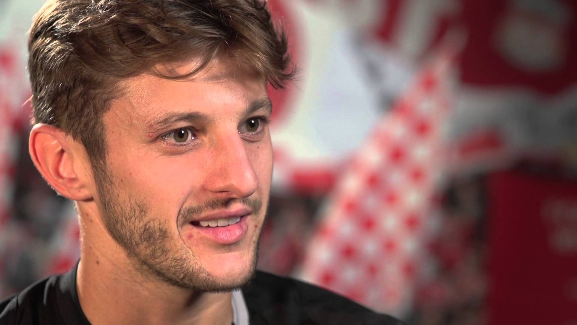 Adam Lallana, shy smile, brown hair, Full HD Desktop Wallpaper